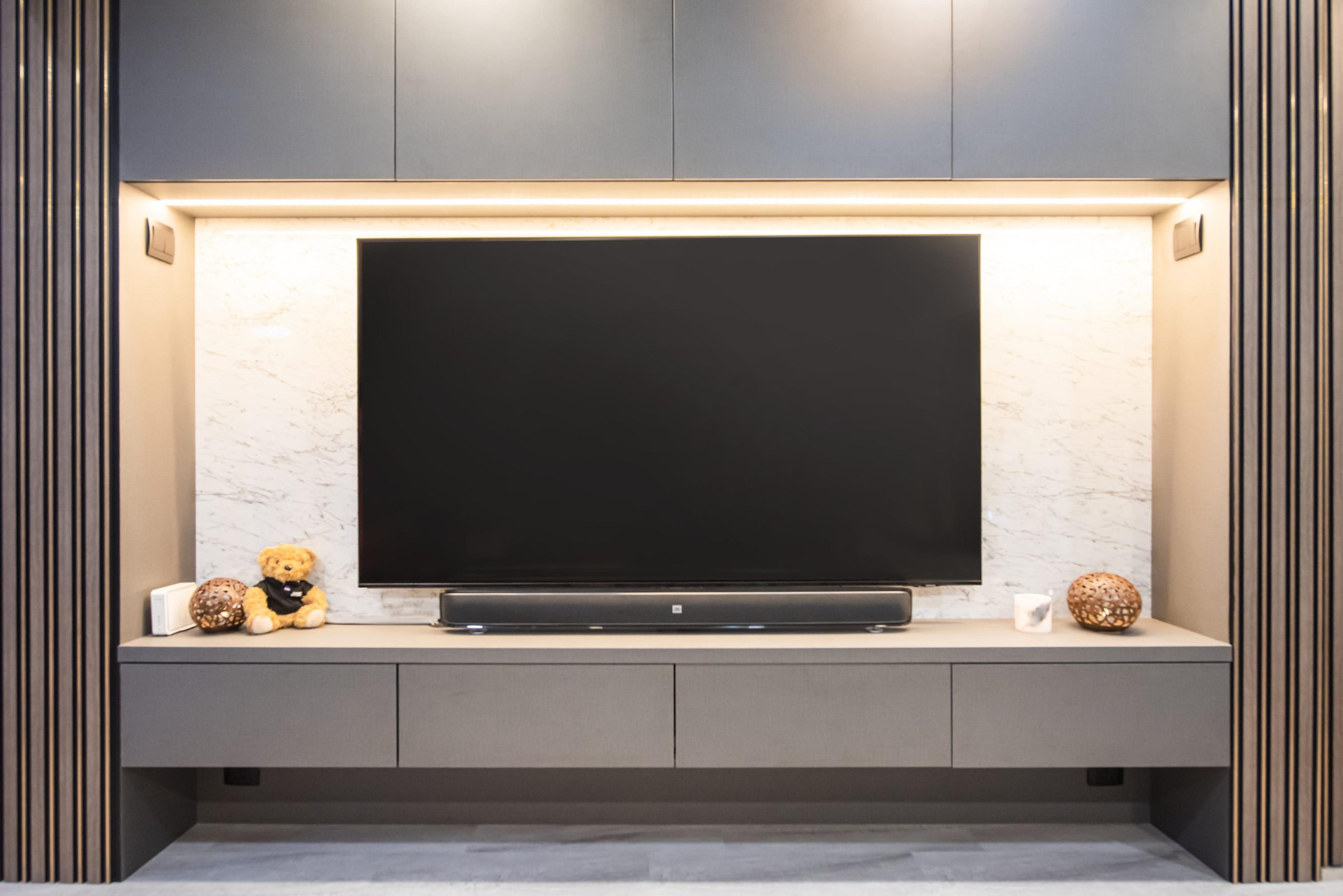 TV feature wall — Changi Village
