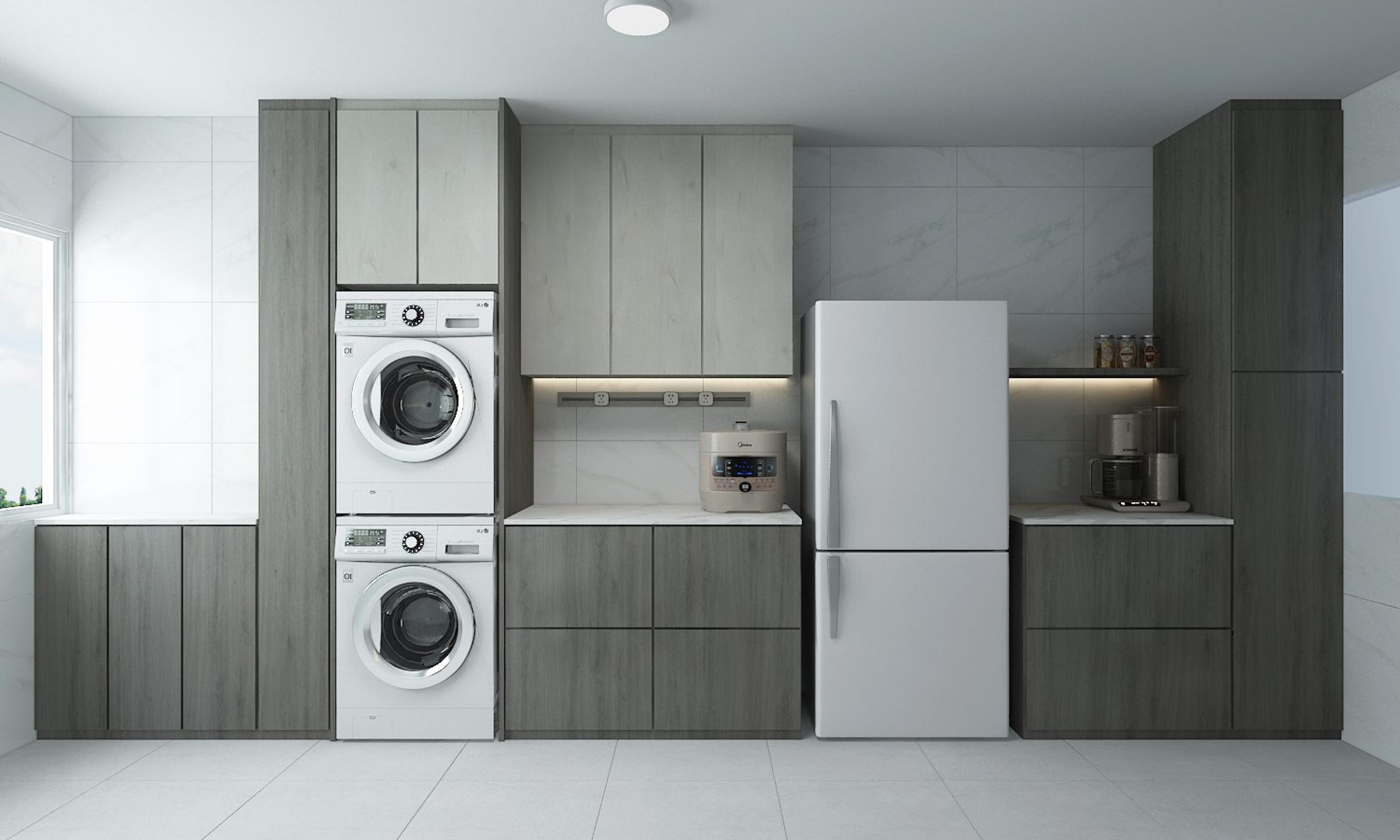 Kitchen & laundry — 202 Bedok North