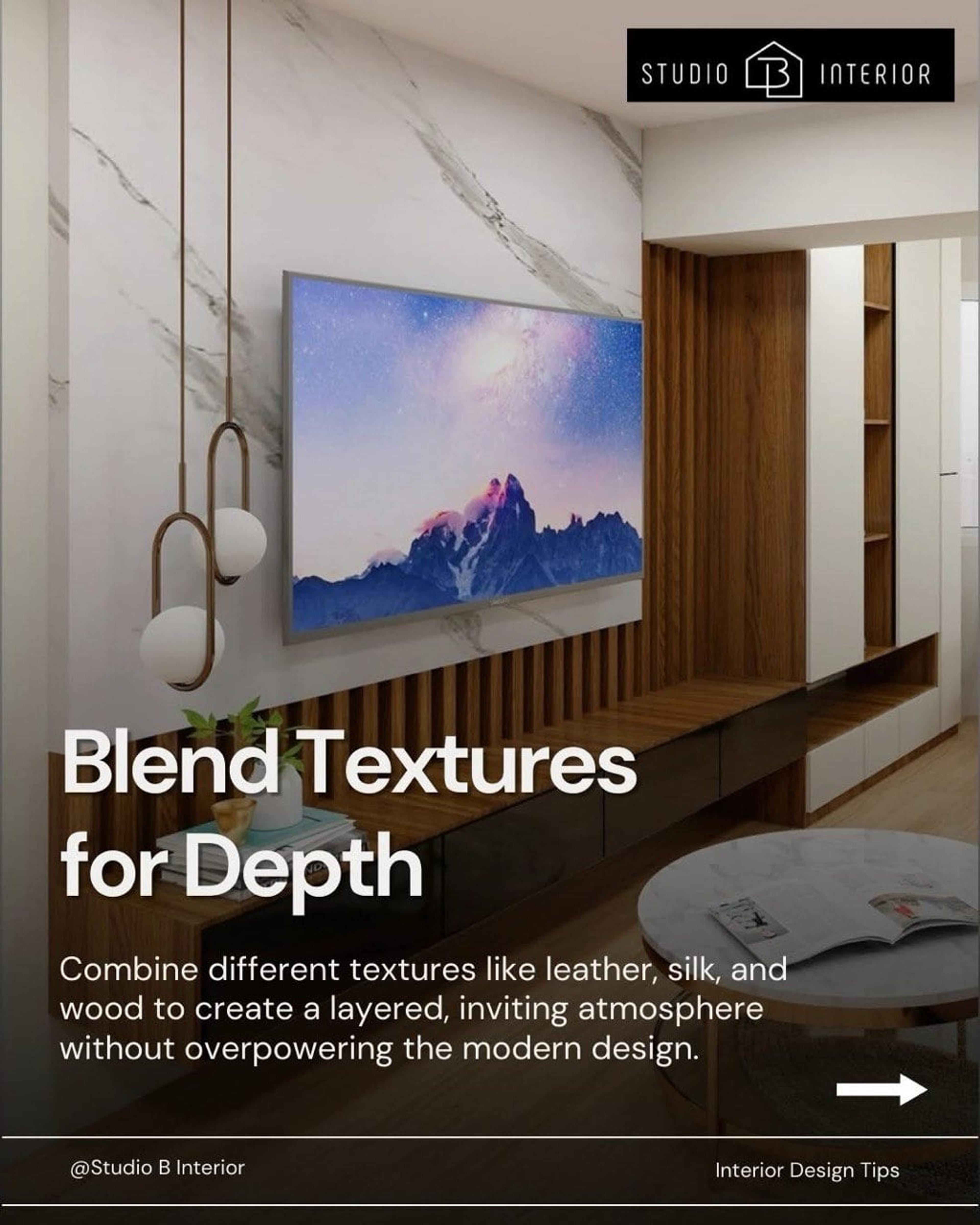 Blend textures for depth. Combine textures like leather, silk and wood to create a layered, inviting atmosphere without overpowering the modern design.