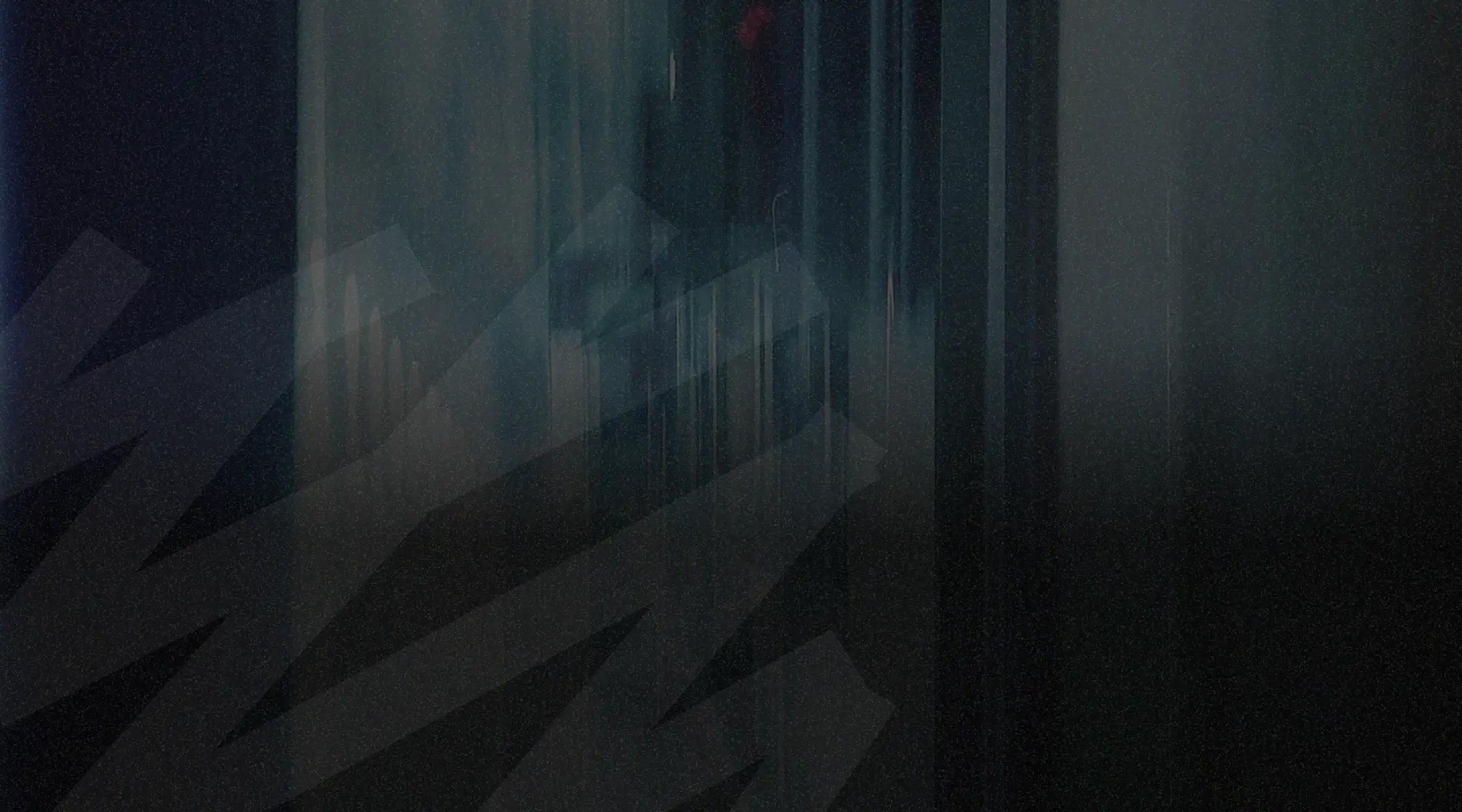 Dark abstract background with vertical blue streaks and faint diagonal zigzag shapes