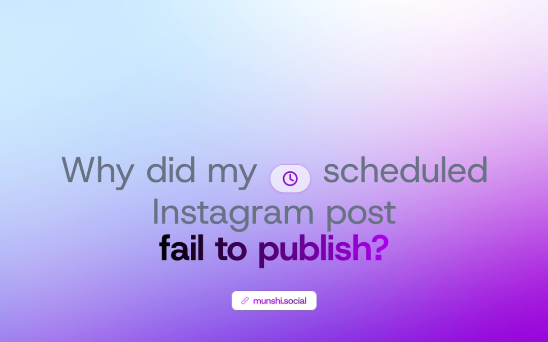 Article cover reading Why did my scheduled Instagram post fail to publish, with a small clock icon set in the headline.