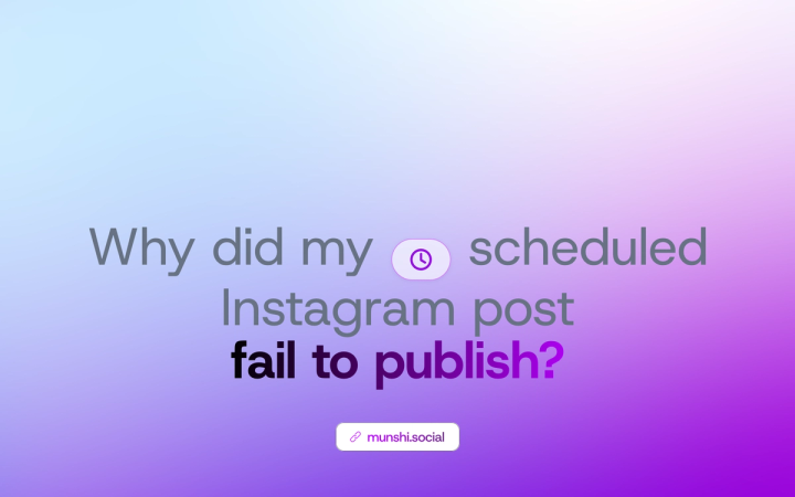 Article cover reading Why did my scheduled Instagram post fail to publish, with a small clock icon set in the headline.