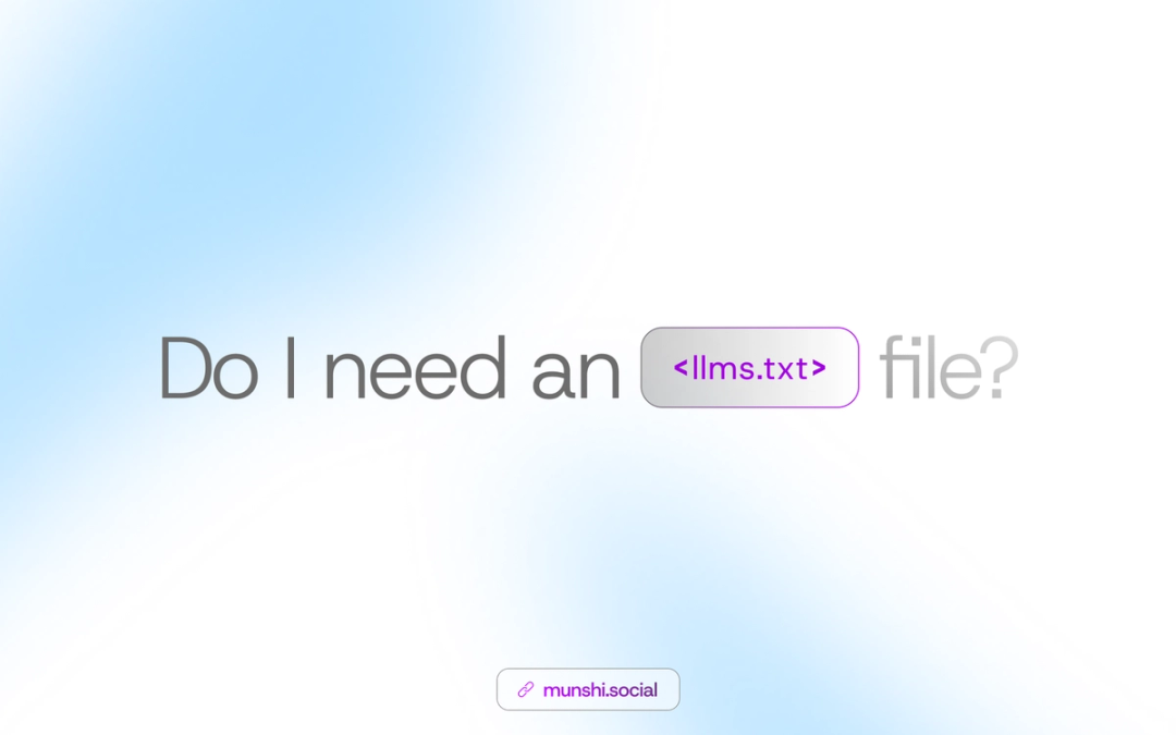 Pale blue gradient with the words llms.txt in a rounded code chip at the center