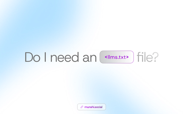 Pale blue gradient with the words llms.txt in a rounded code chip at the center