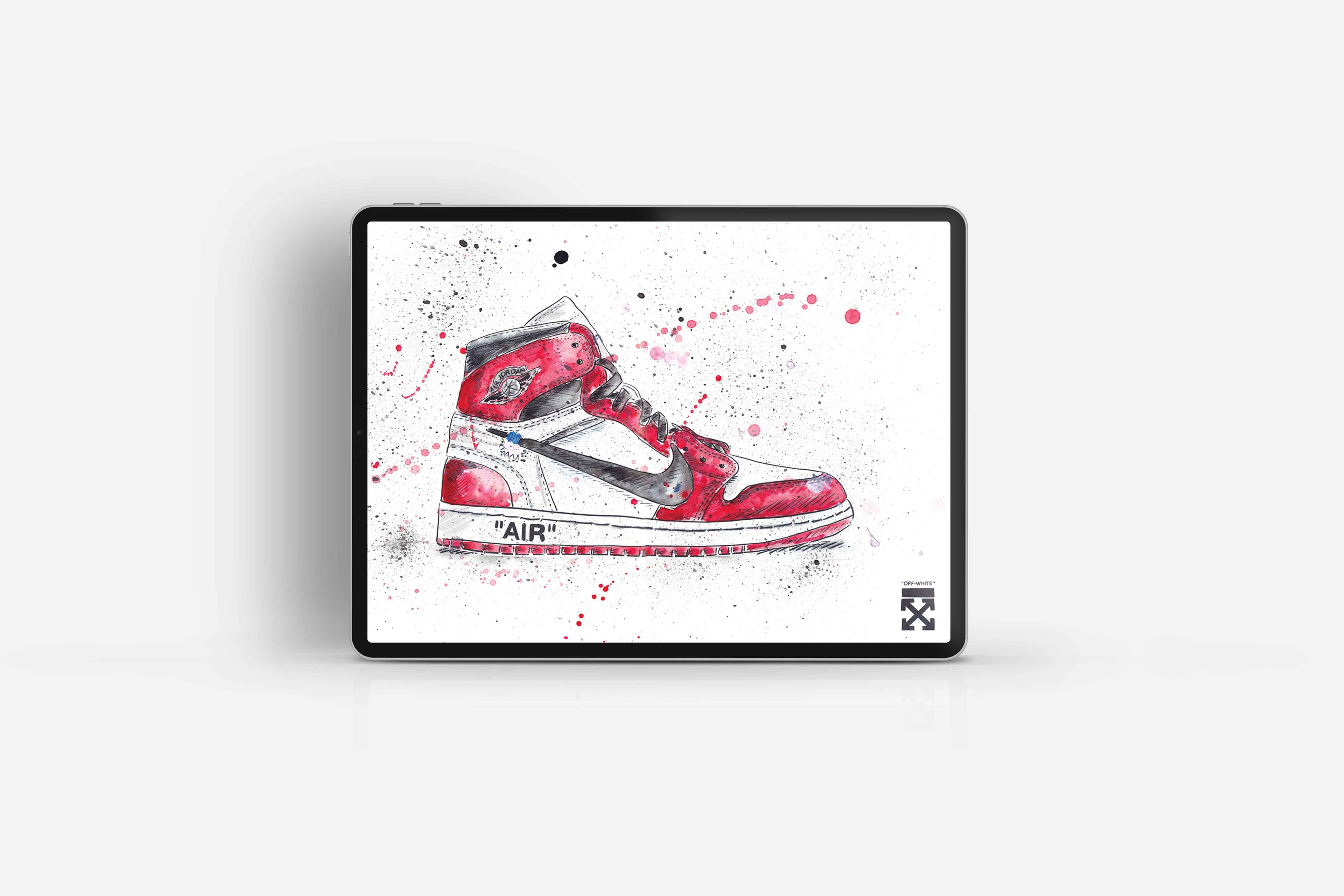 watercolour Illustration nike trainer