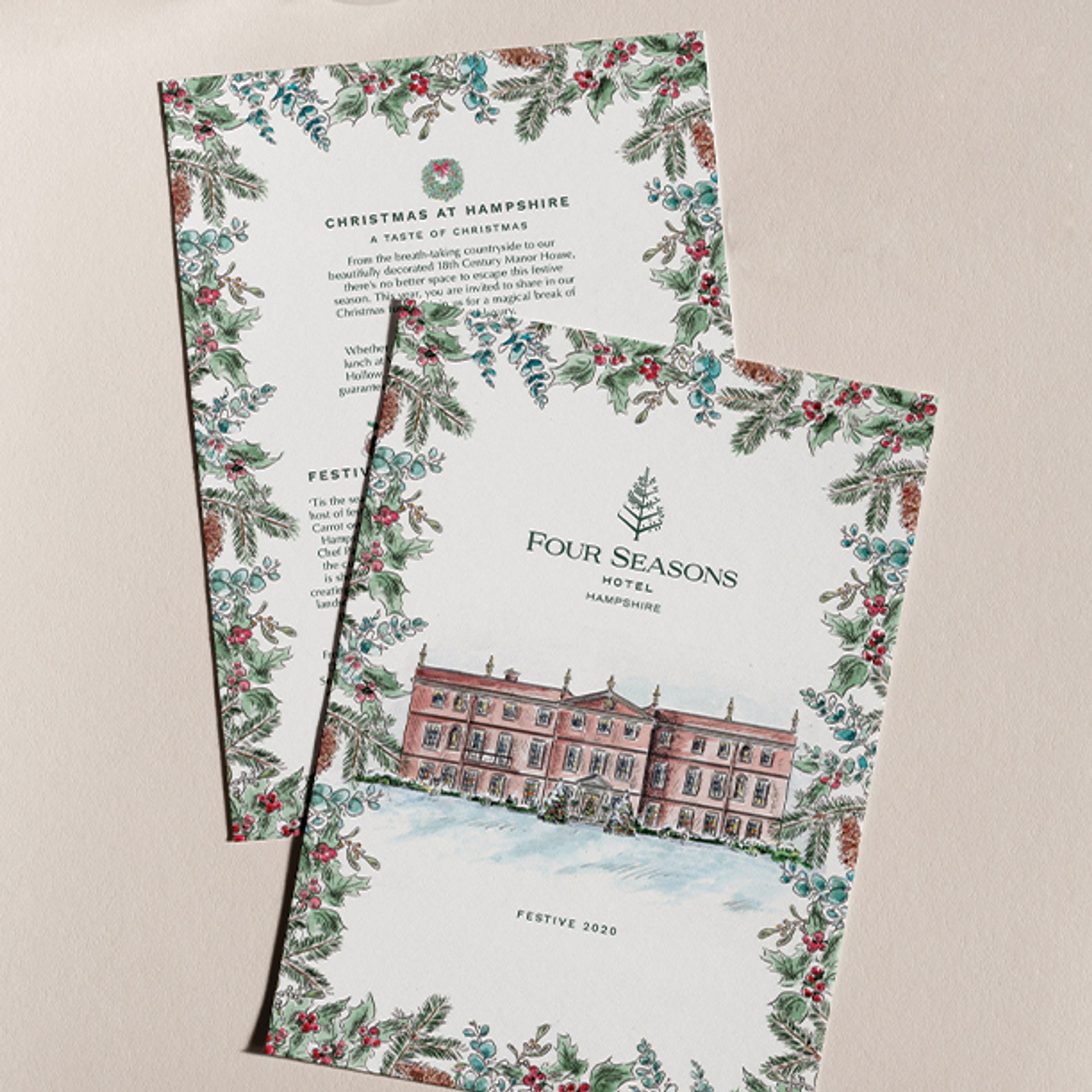 Christmas illustration and graphic design brochure
