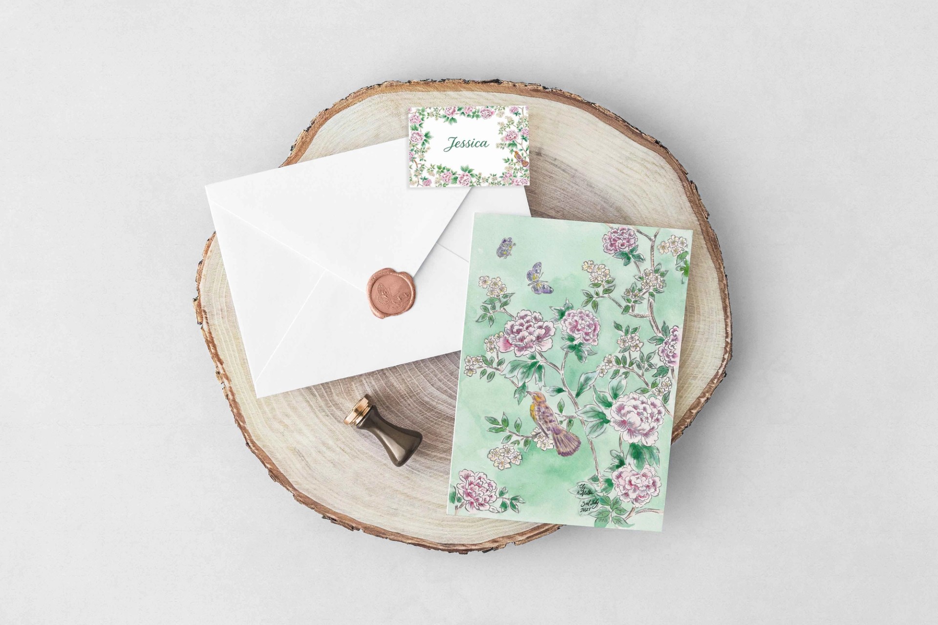 Wedding invite and table names card