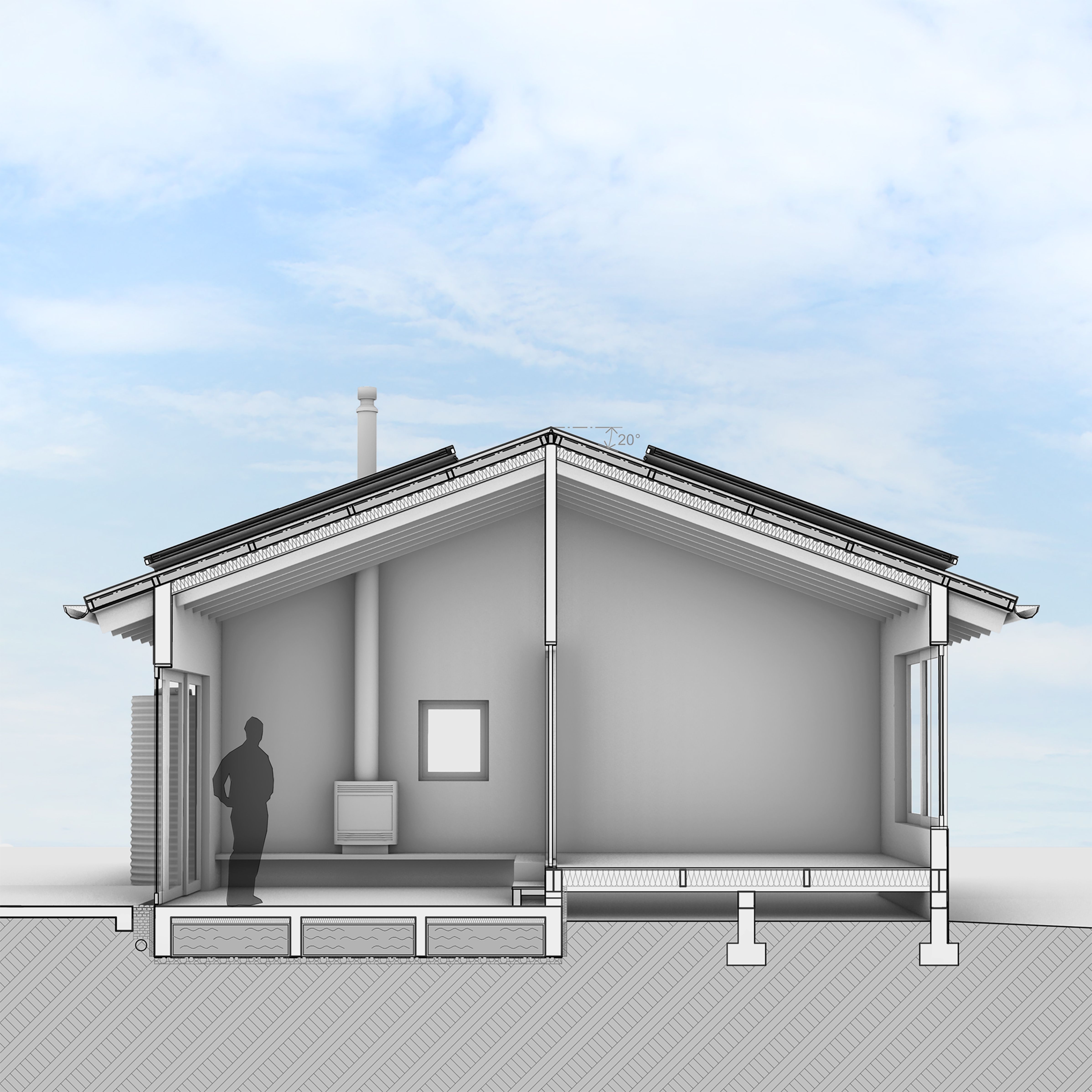 60m2 Prefabricated Backyard House