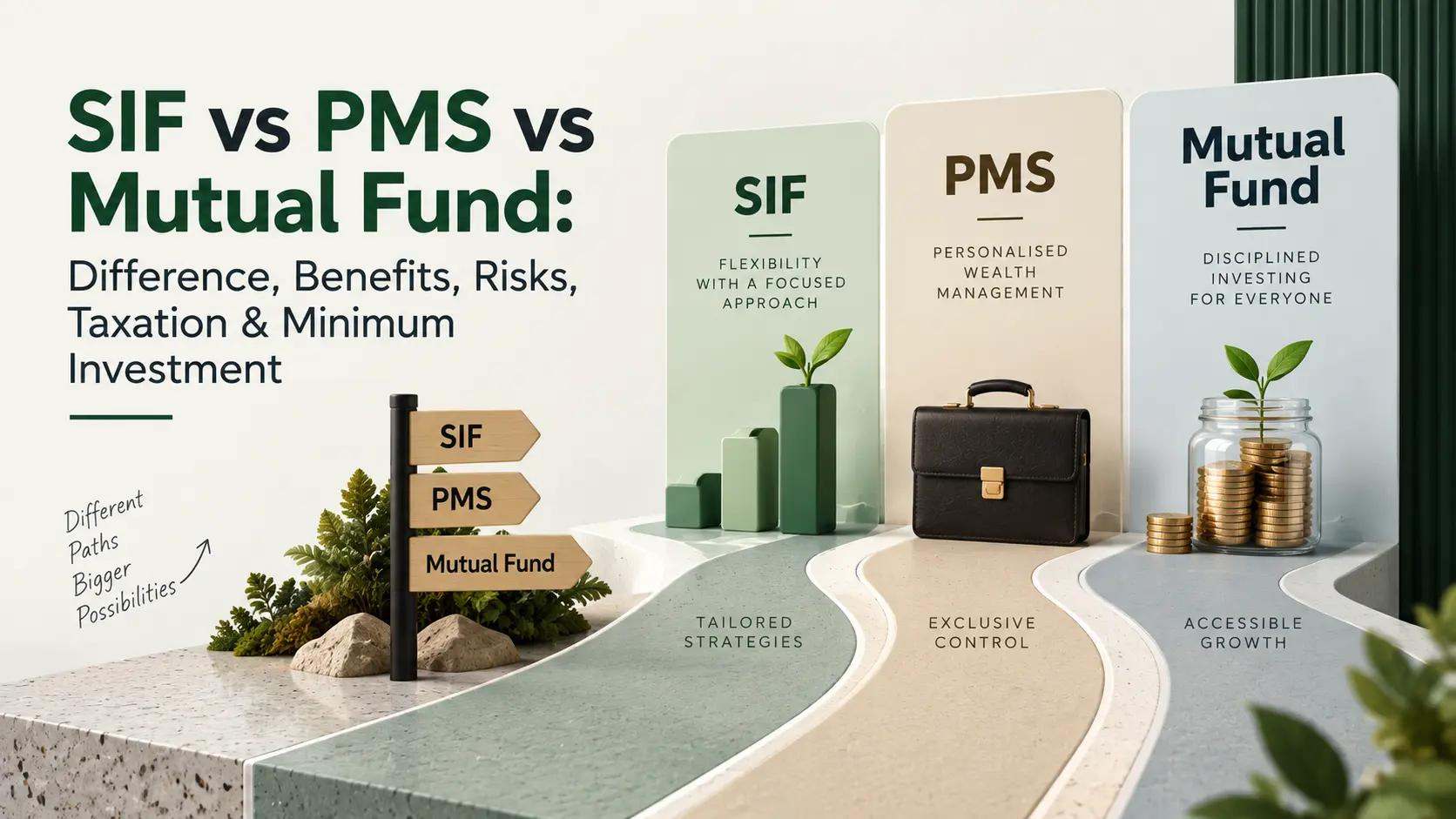 SIF vs PMS vs Mutual Fund: Difference, Benefits, Risks, Taxation & Minimum Investment