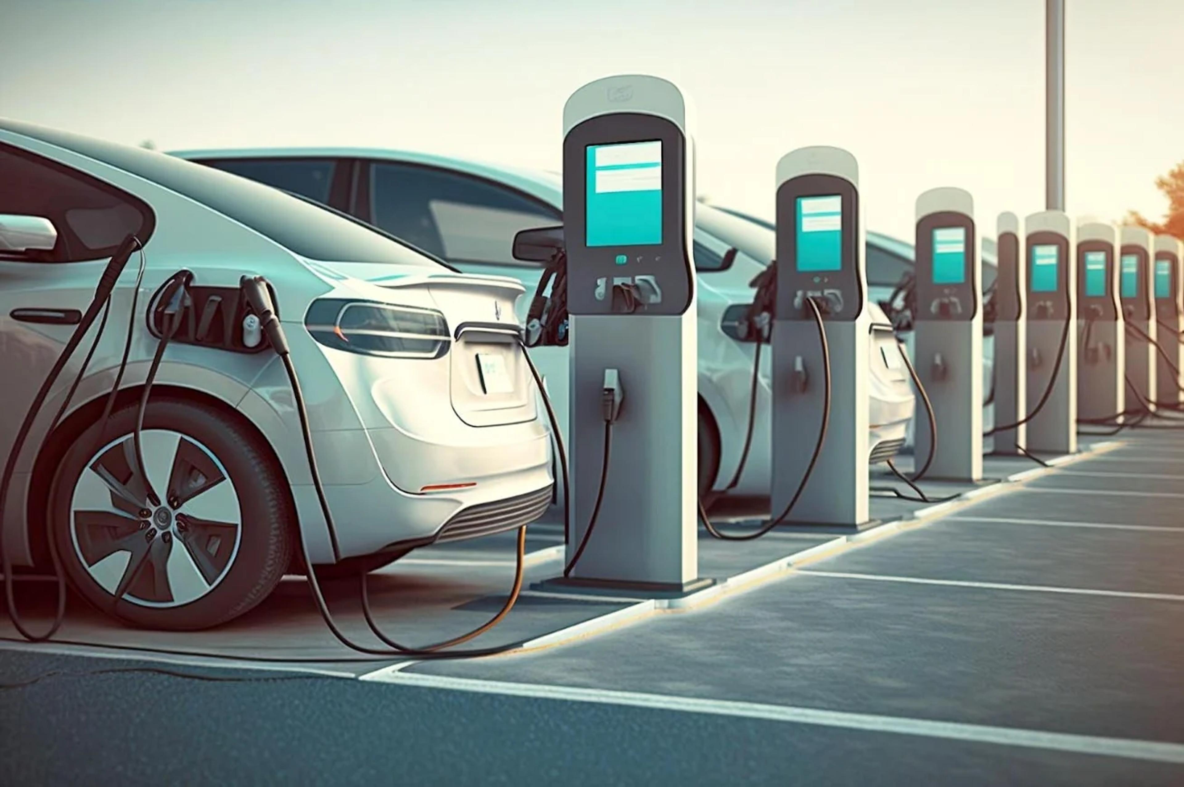 An EV charging station designed and permitted by SLC Energy Solutions, energized and in service