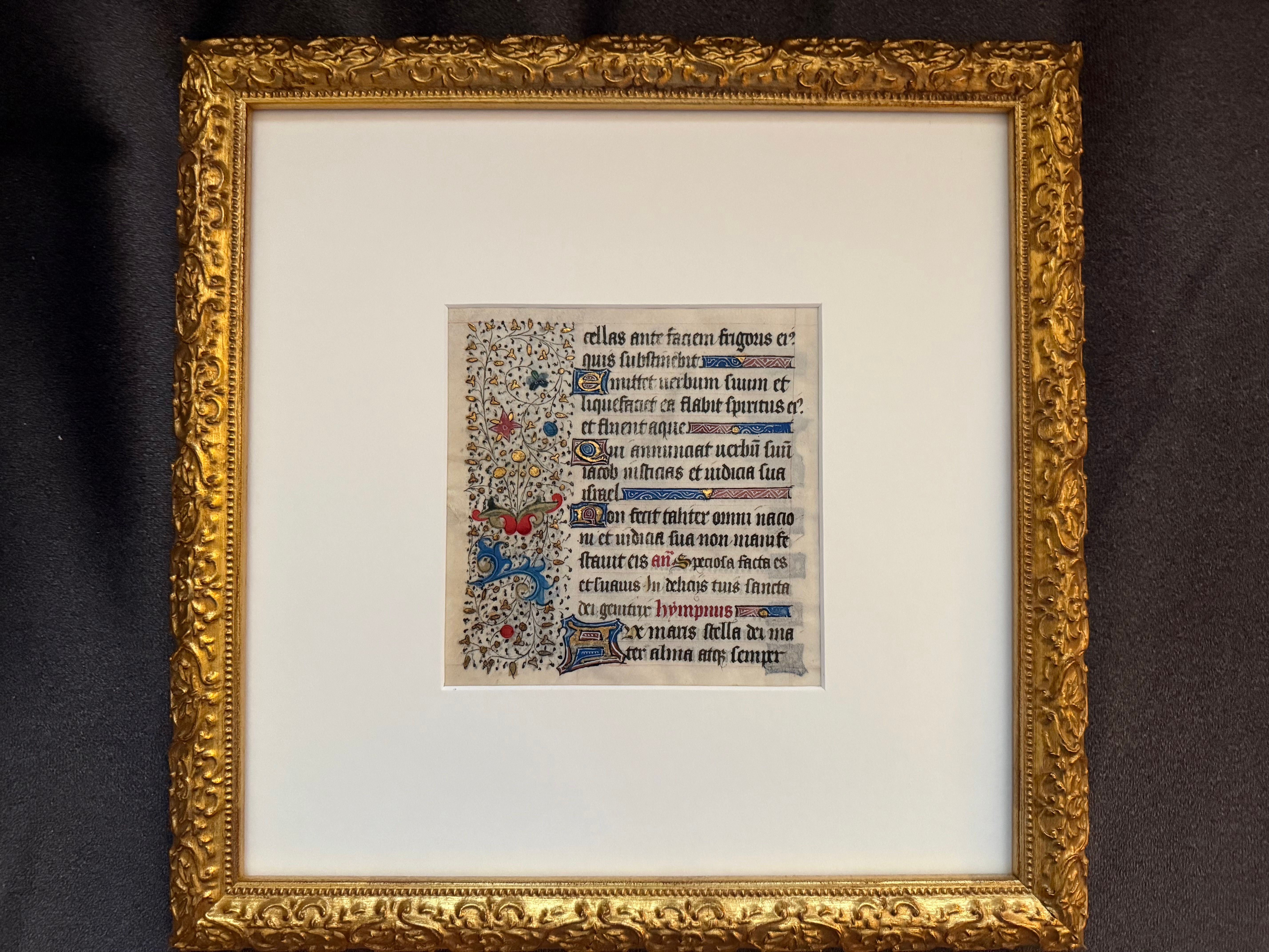 Illuminated Manuscript Leaf, Book of Hours, Vespers Psalm & Ave Maris Stella, view 3
