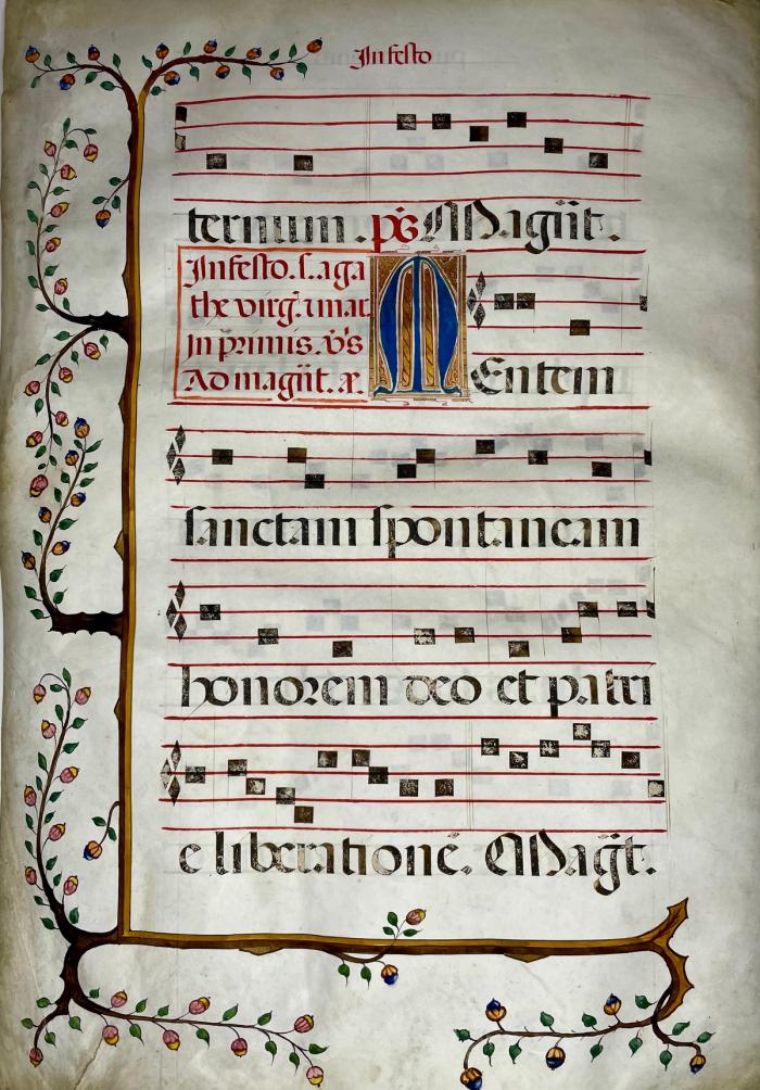 Illuminated Manuscript Leaf from a Large Antiphonary