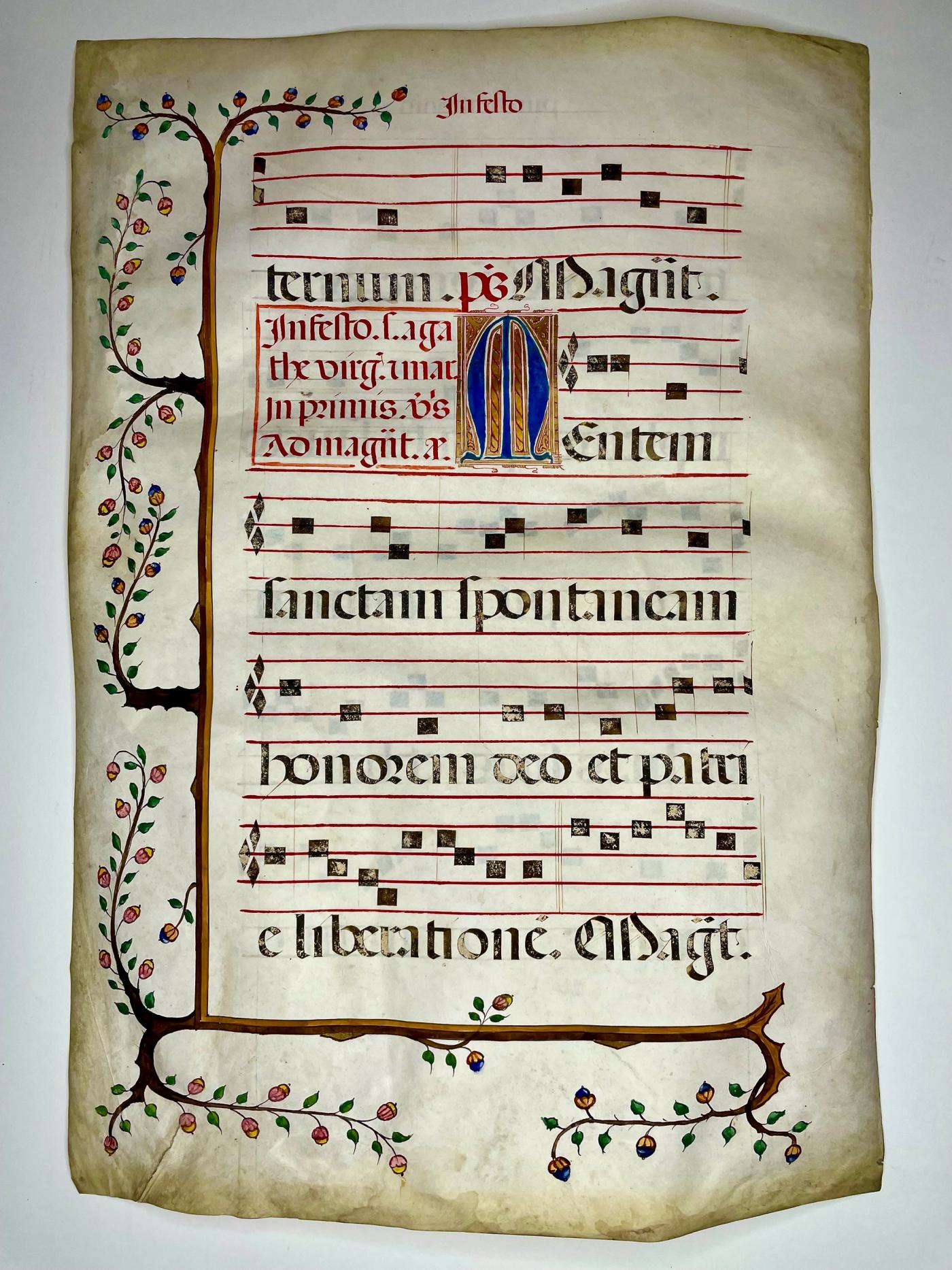 Illuminated Manuscript Leaf from a Large Antiphonary