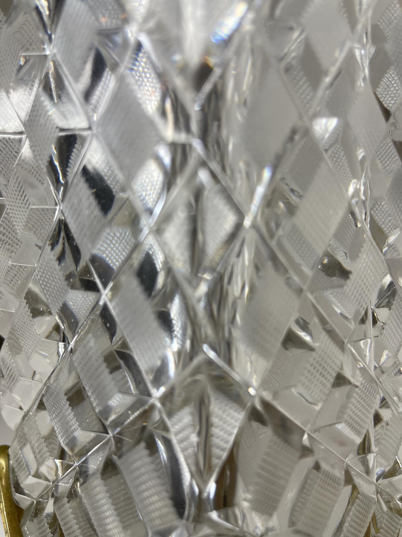 Baccarat Cut Crystal and Gilt-Bronze Obelisk