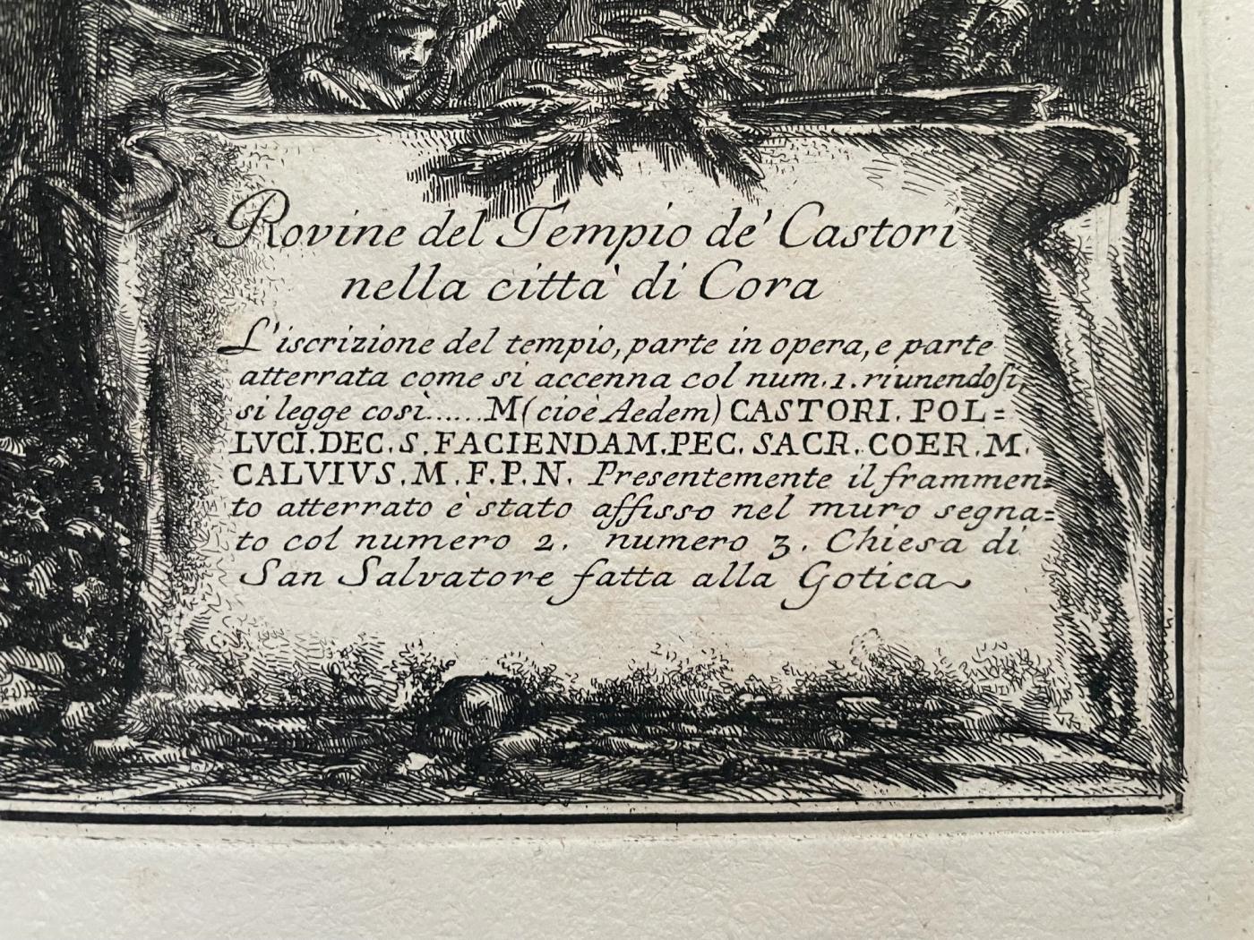 Rovine del Tempio de’ Castori nella città di Cora