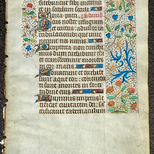 Illuminated Manuscript Leaf, Book of Hours, Psalm 44: God is our refuge and strength, view 2