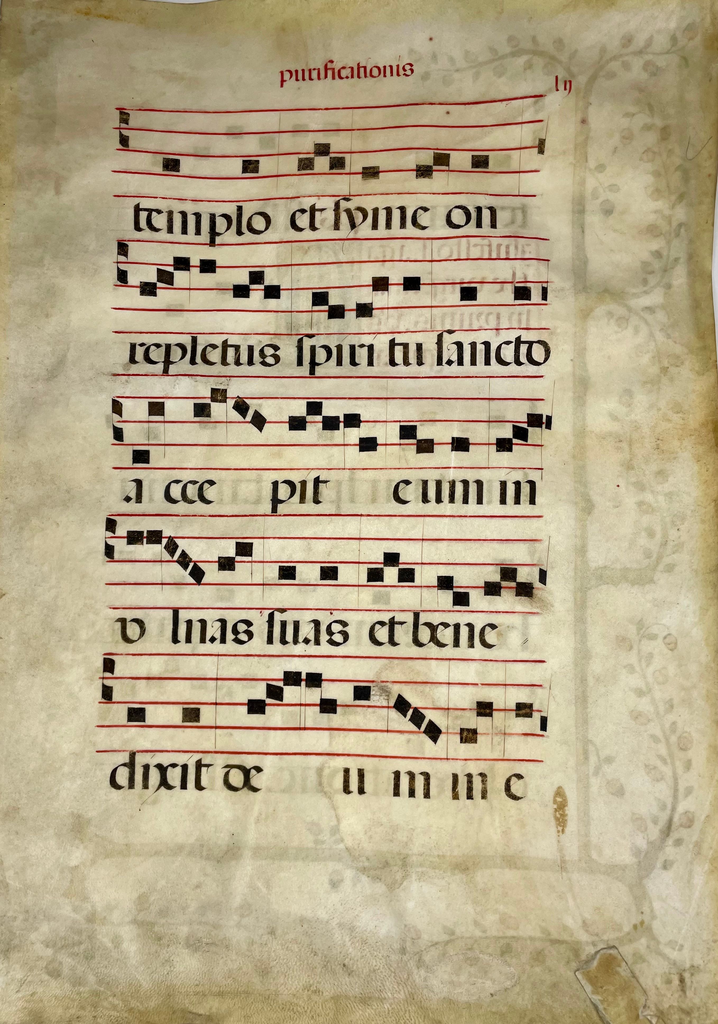 Illuminated Manuscript Leaf from a Large Antiphonary, view 3
