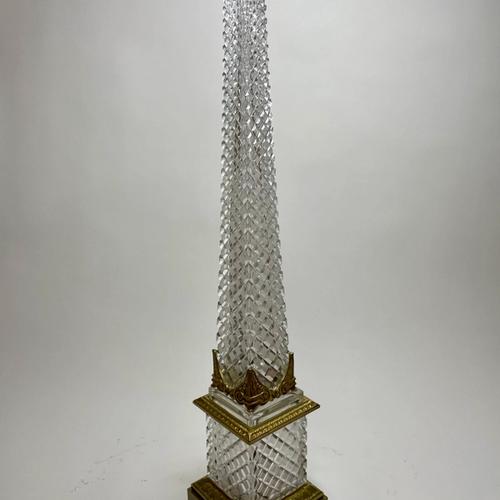 Baccarat Cut Crystal and Gilt-Bronze Obelisk, view 2