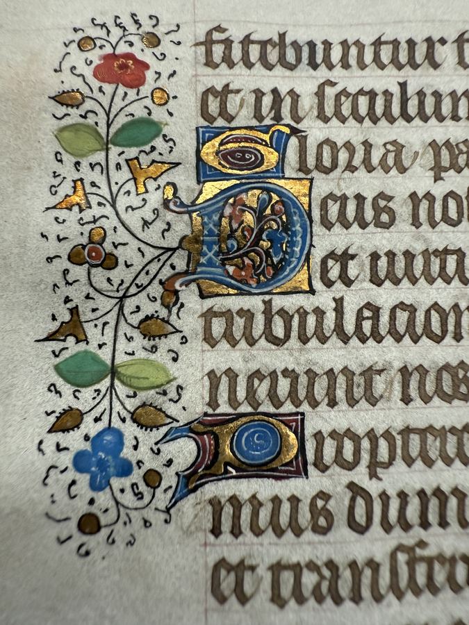 Illuminated Manuscript Leaf, Book of Hours, Psalm 44: God is our refuge and strength, view 4