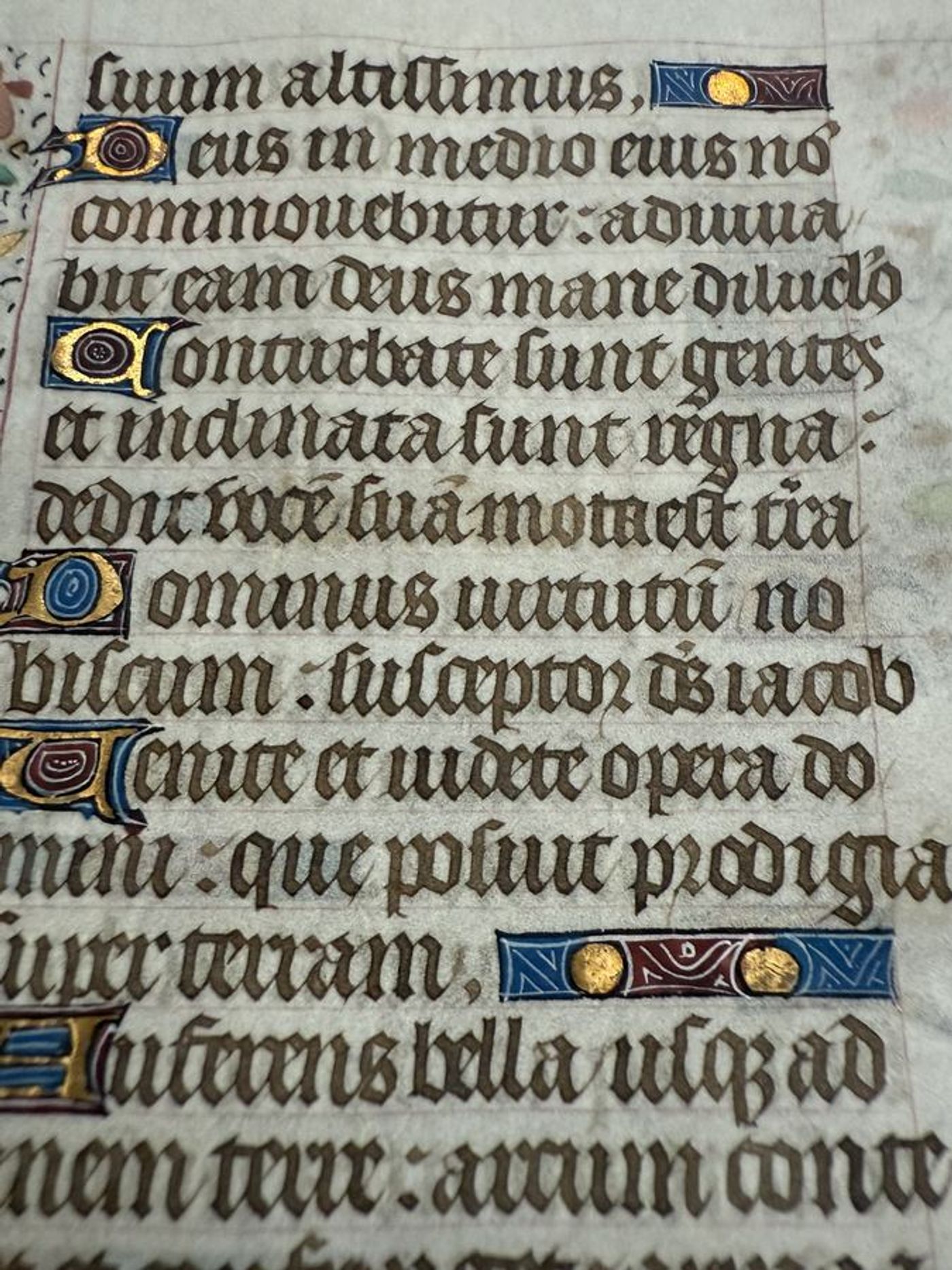 Illuminated Manuscript Leaf, Book of Hours, Psalm 44: God is our refuge and strength