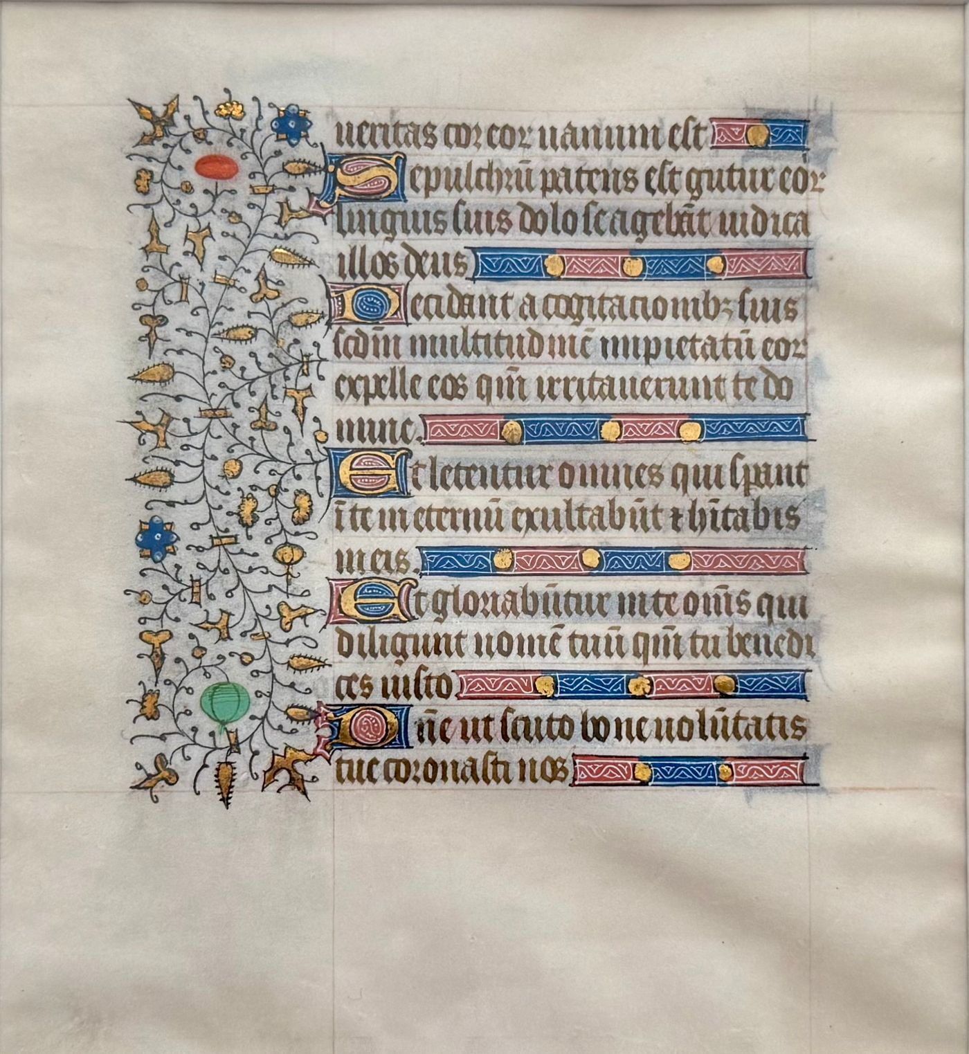 Illuminated Manuscript Leaf, Book of Hours, Office of the Dead
