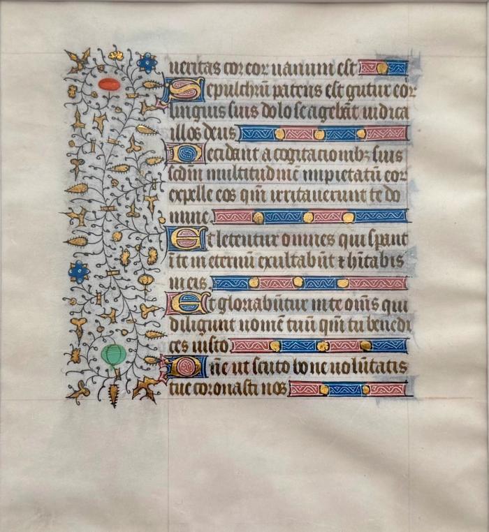 Illuminated Manuscript Leaf, Book of Hours, Office of the Dead