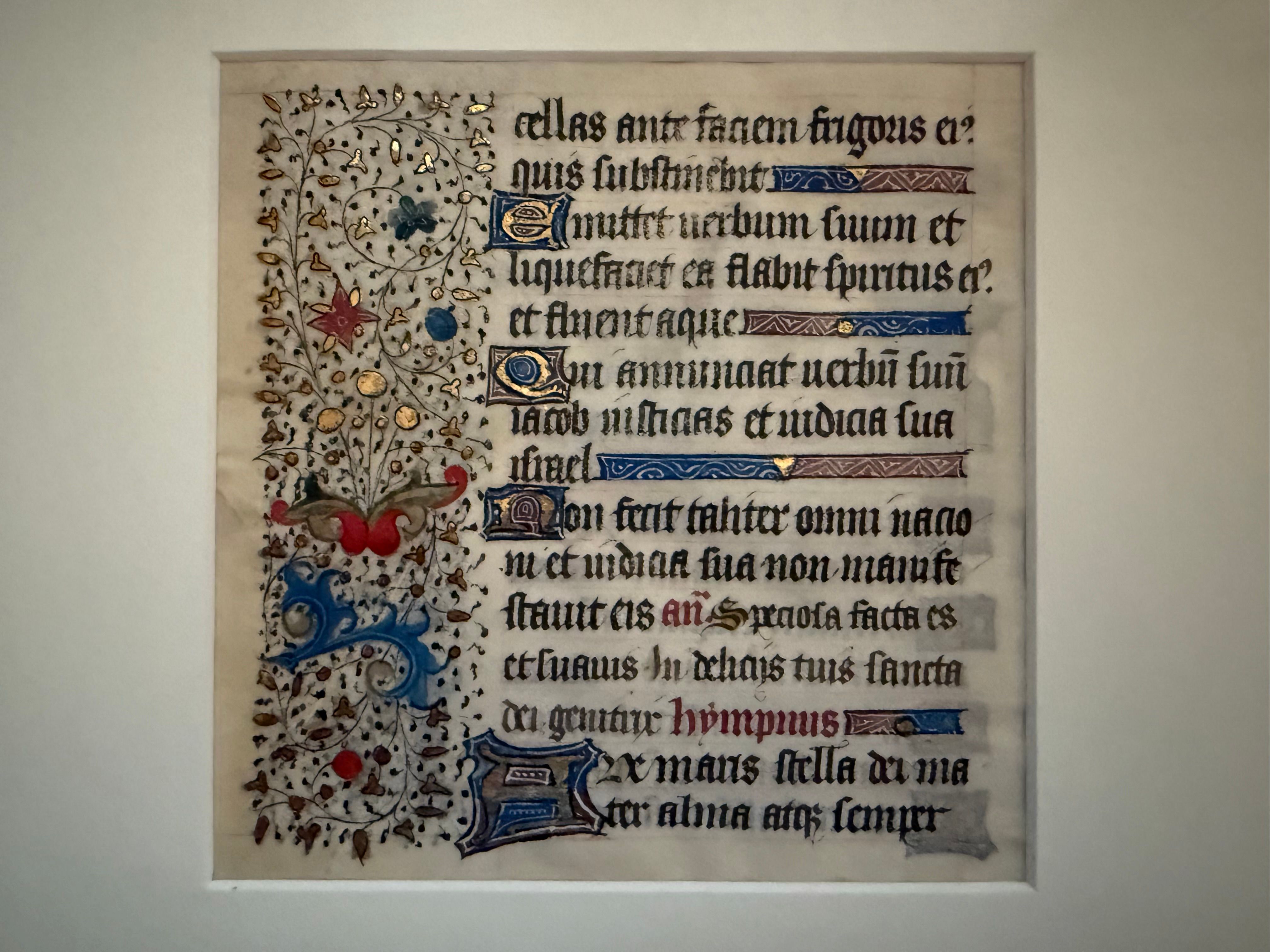 Illuminated Manuscript Leaf, Book of Hours, Vespers Psalm & Ave Maris Stella, view 2