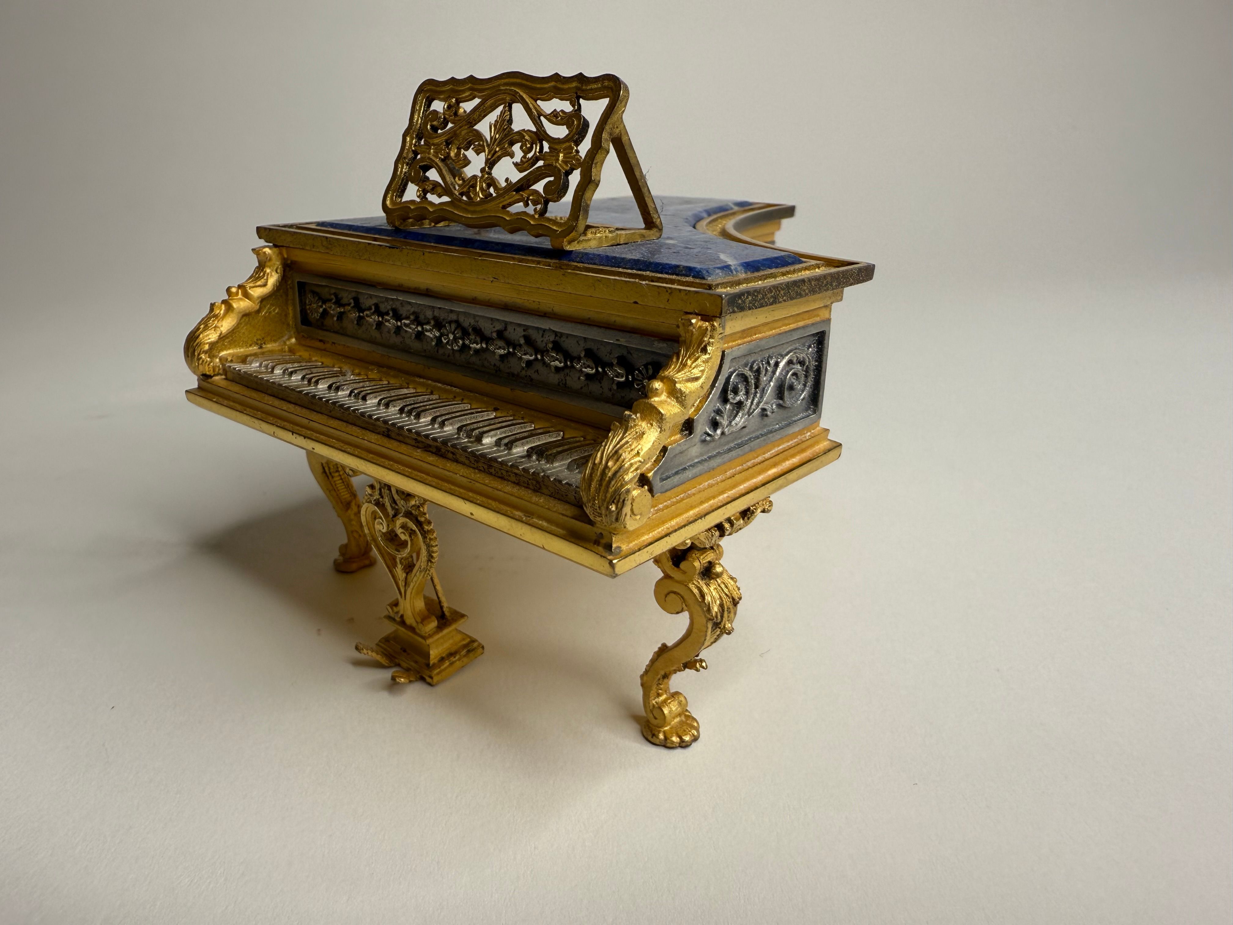 Silver, Gilt & Lapis Lazuli Piano-Form Box, view 2
