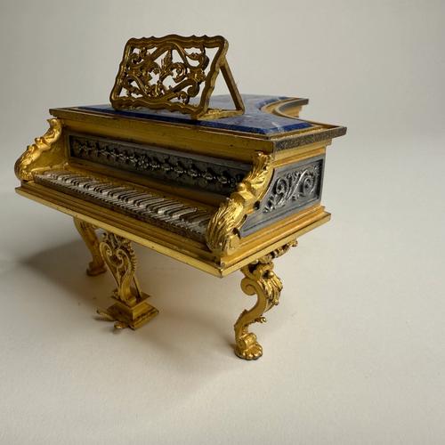 Silver, Gilt & Lapis Lazuli Piano-Form Box, view 2