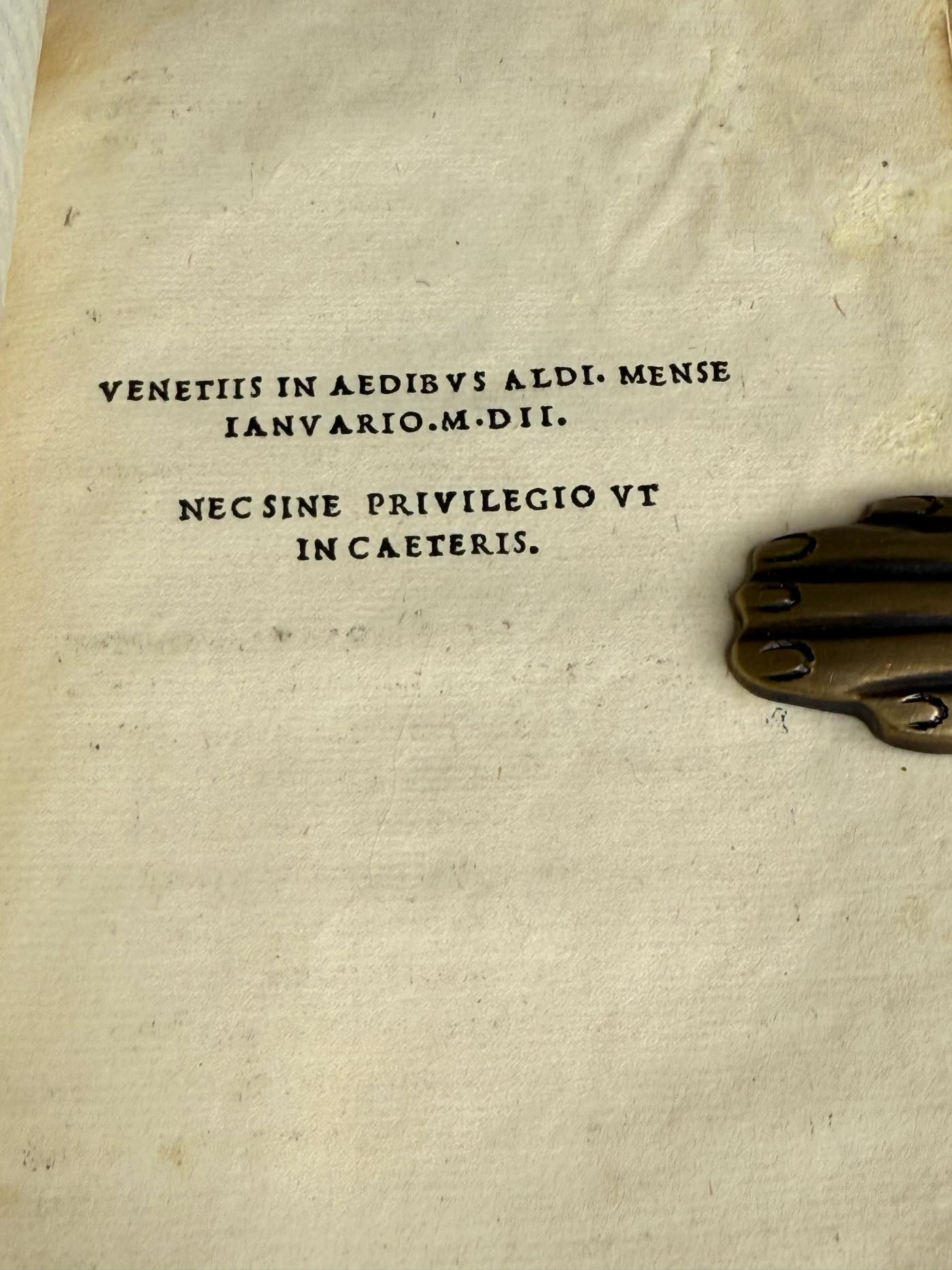 Aldus’ Catullus of 1502 in a Contemporary Renaissance Binding