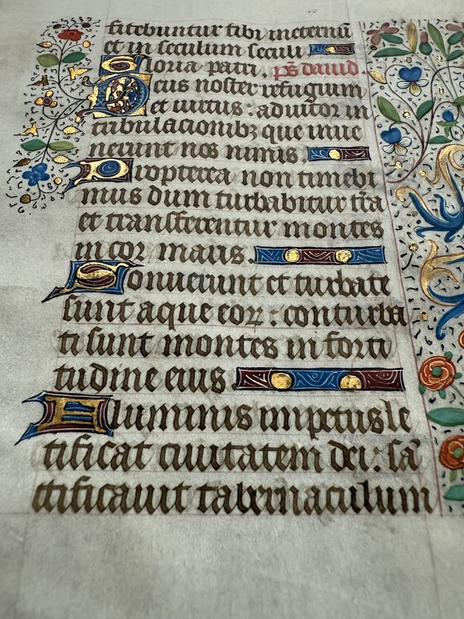 Illuminated Manuscript Leaf, Book of Hours, Psalm 44: God is our refuge and strength, view 3