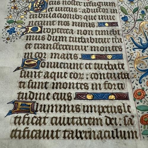 Illuminated Manuscript Leaf, Book of Hours, Psalm 44: God is our refuge and strength, view 3