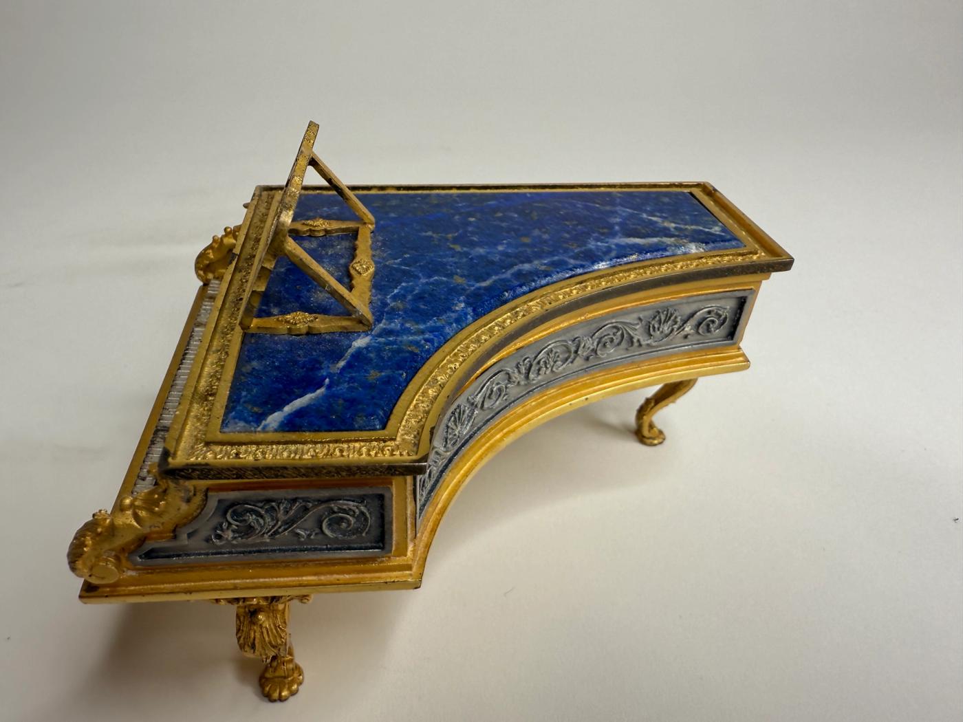 Silver, Gilt & Lapis Lazuli Piano-Form Box