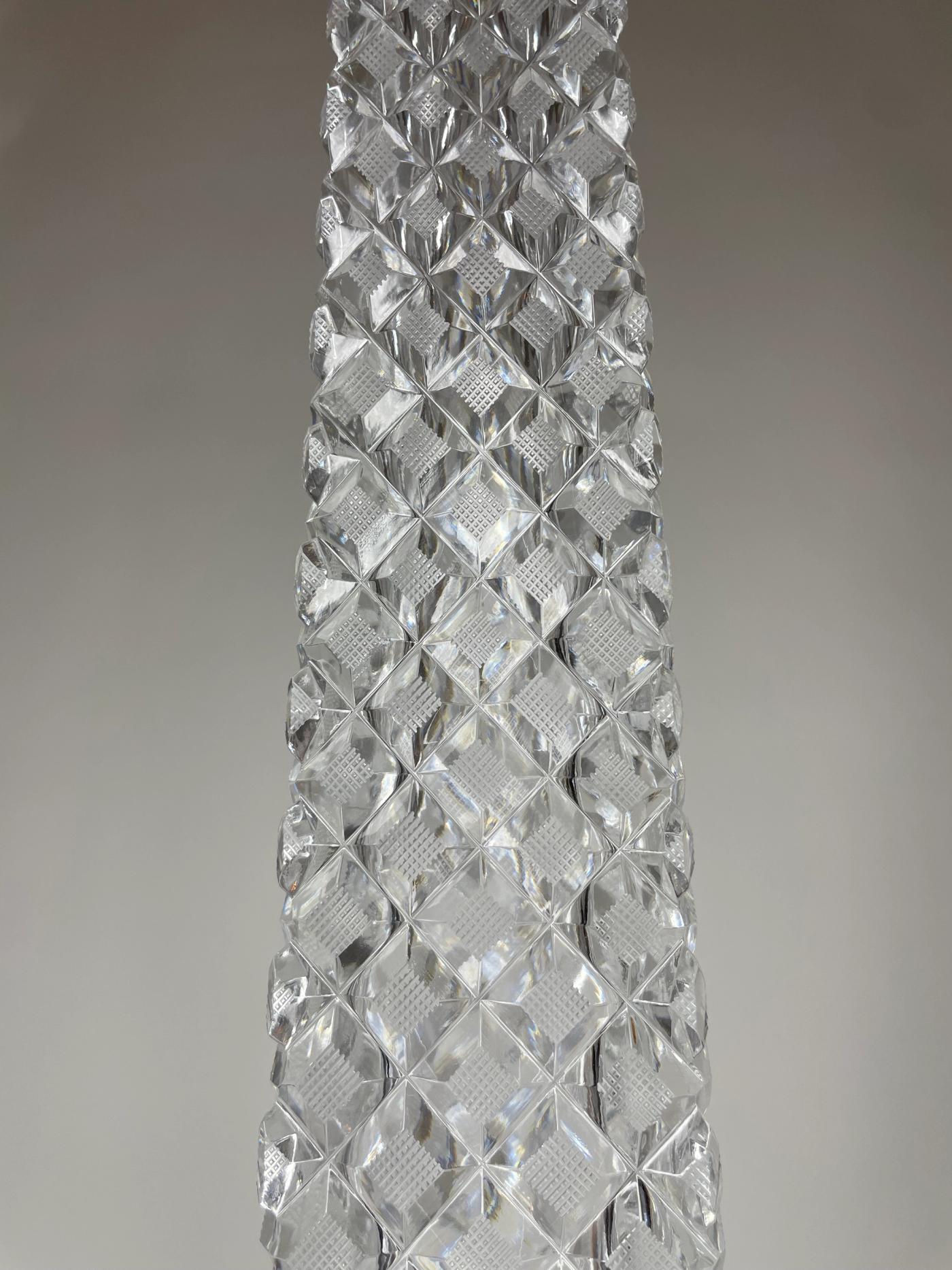 Baccarat Cut Crystal and Gilt-Bronze Obelisk
