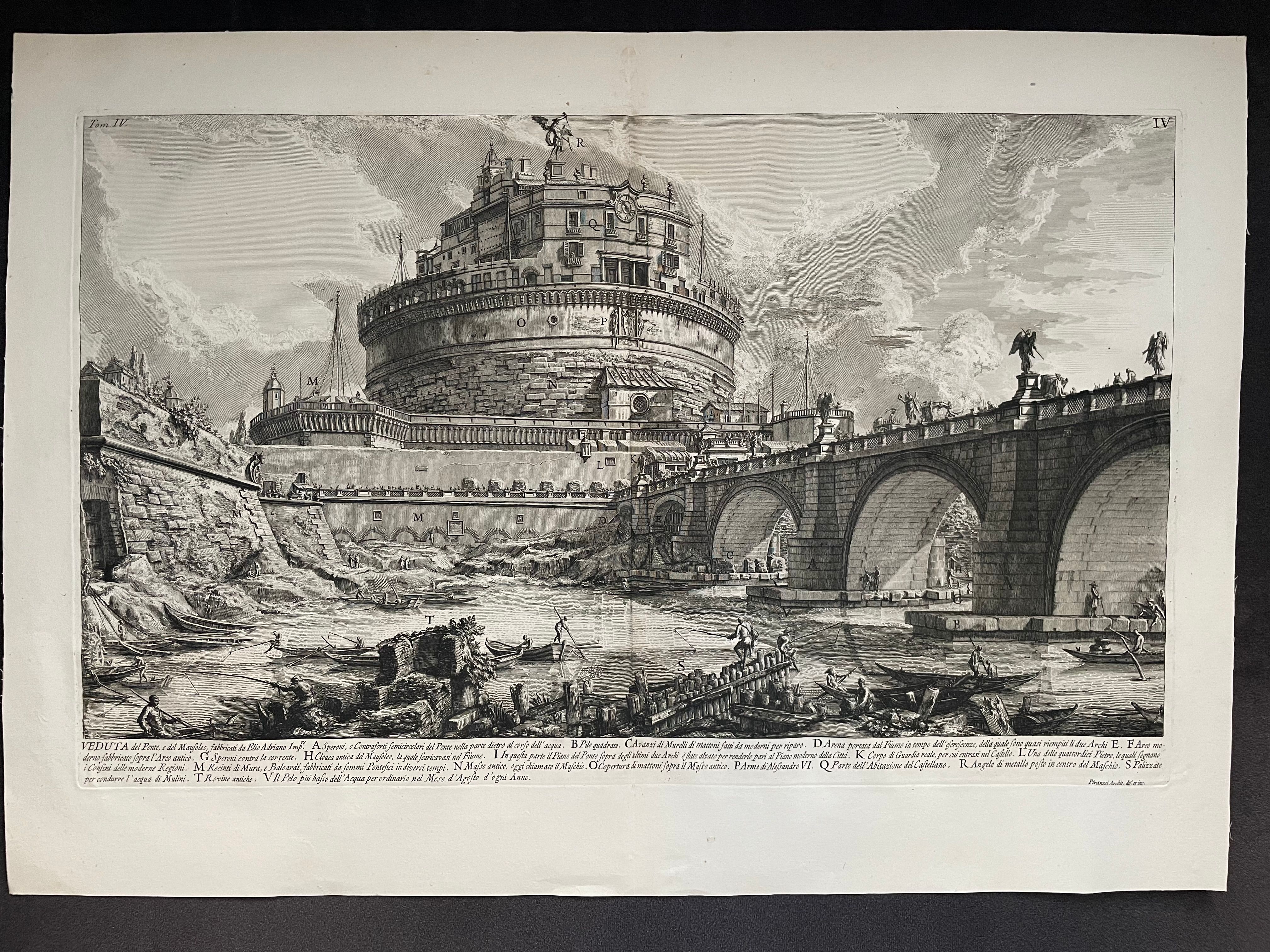 Veduta del ponte, e del Mausoleo, fabbricati da Elio Adriano Imp., view 2