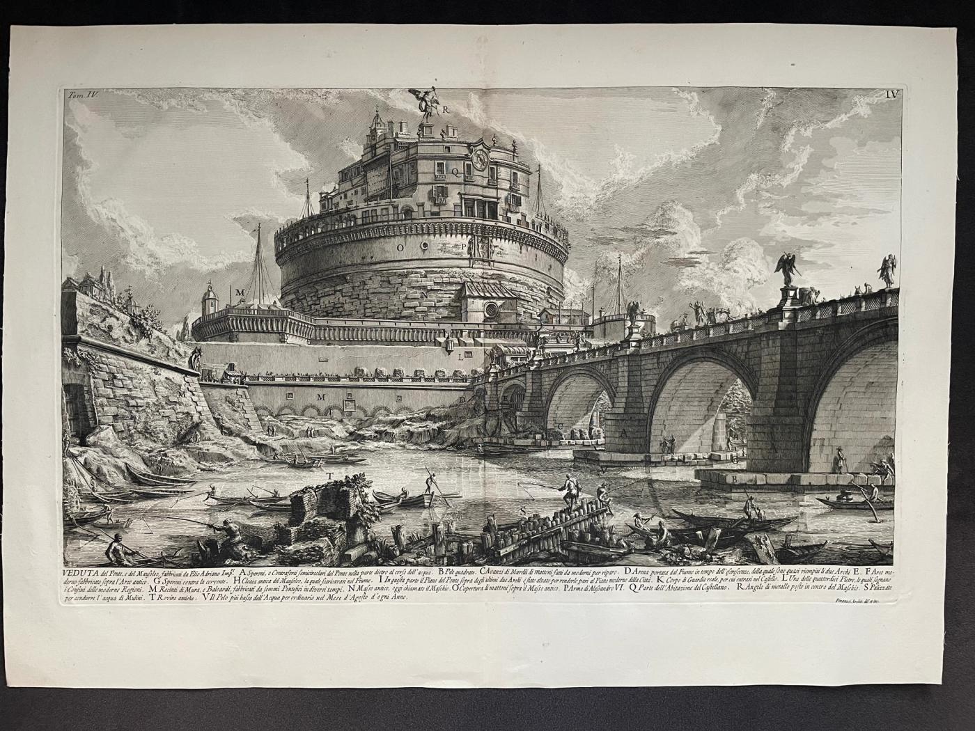 Veduta del ponte, e del Mausoleo, fabbricati da Elio Adriano Imp.