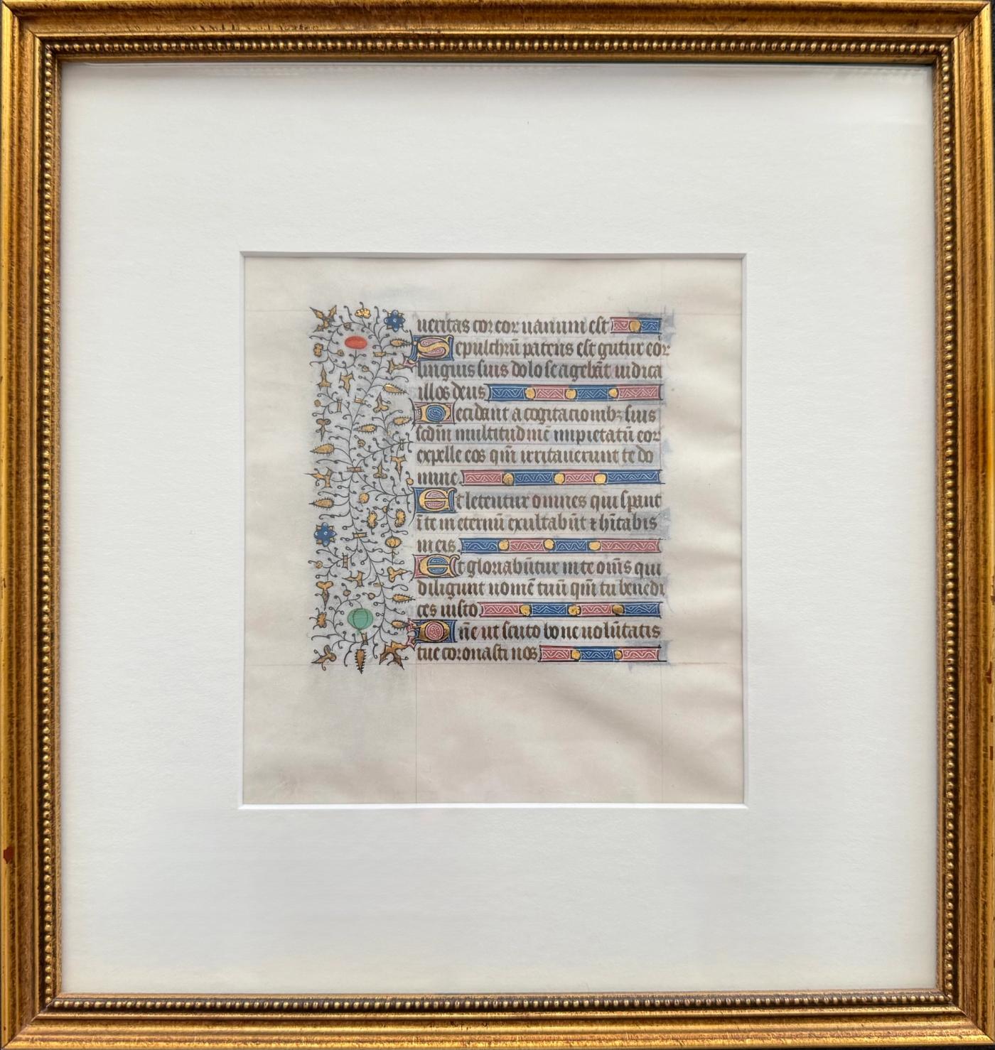 Illuminated Manuscript Leaf, Book of Hours, Office of the Dead