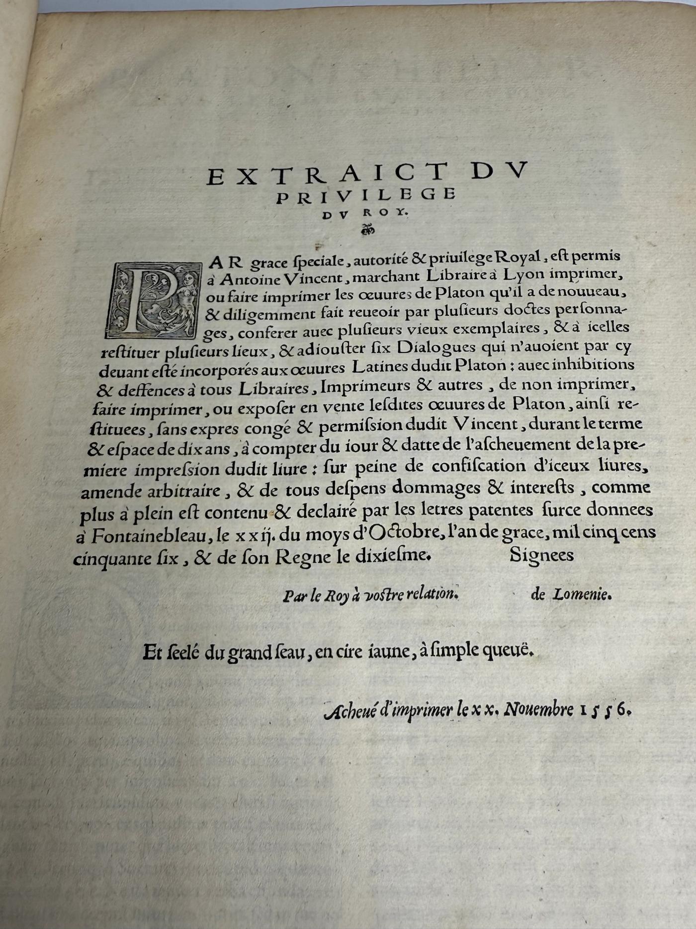 Ficino's Plato