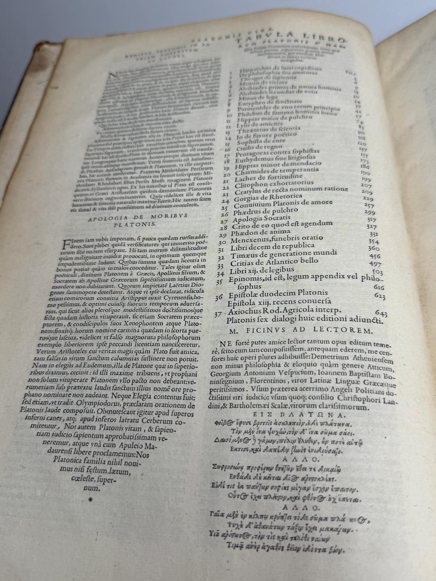 Ficino's Plato