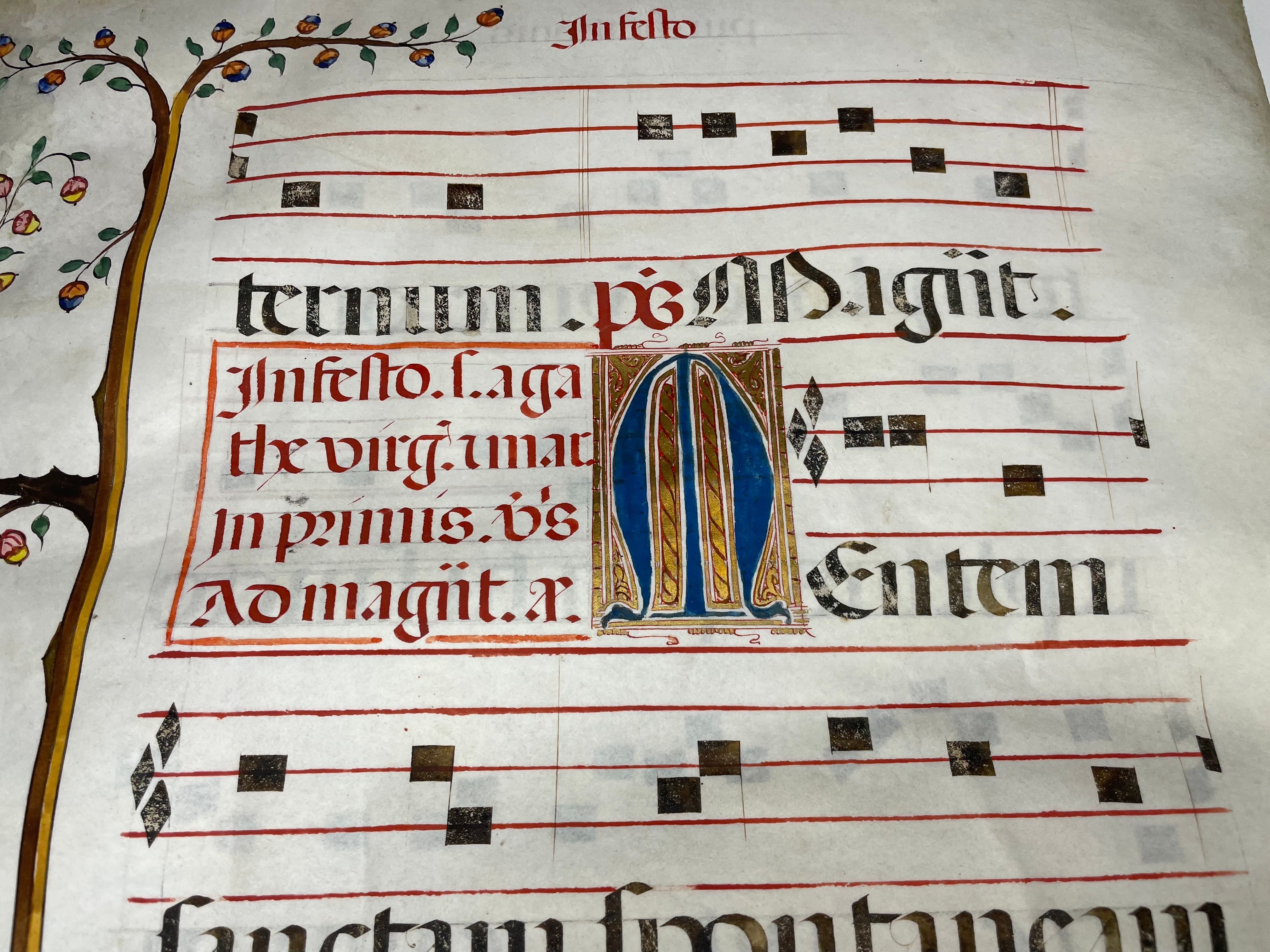 Illuminated Manuscript Leaf from a Large Antiphonary, view 4