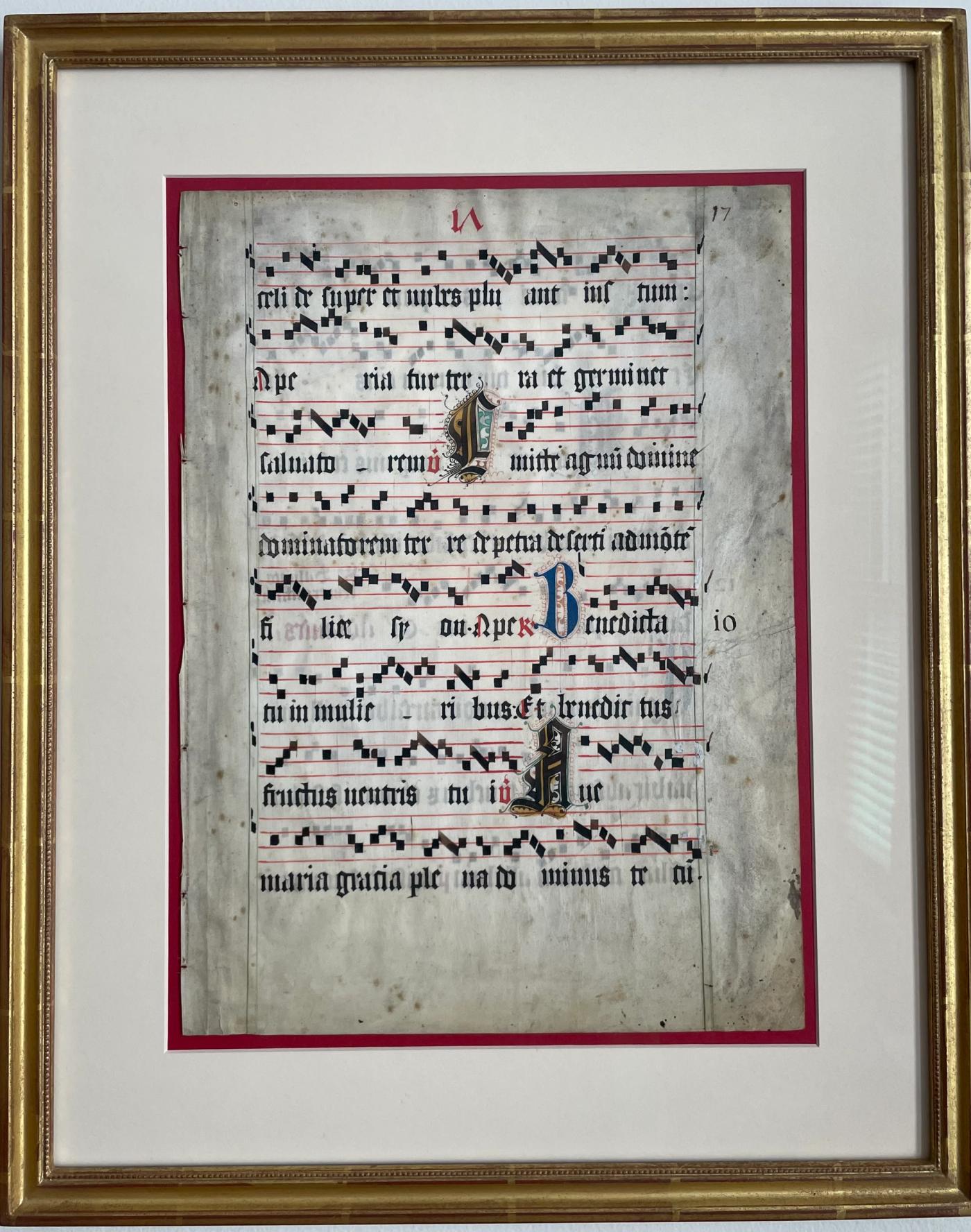 Illuminated Manuscript Leaf from a Large Gradual, Ave Maria