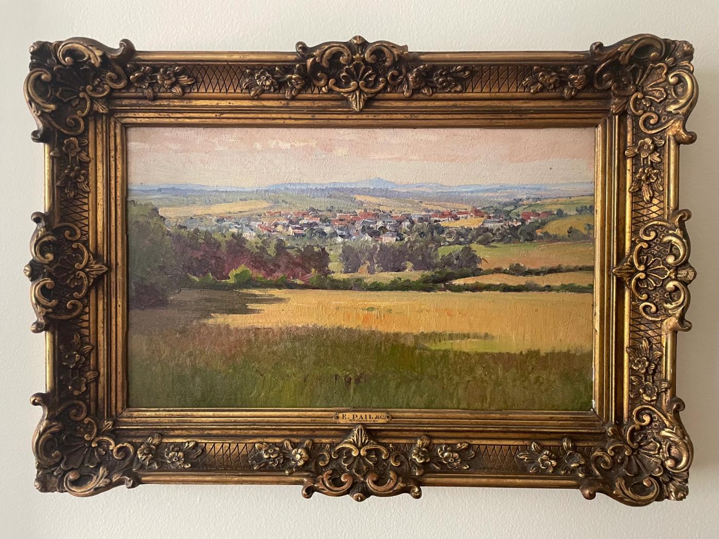 Pastoral Landscape with Village and Mountains