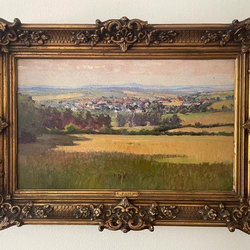 Pastoral Landscape with Village and Mountains, view 2
