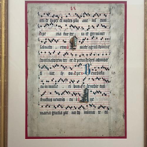 Illuminated Manuscript Leaf from a Large Gradual, Ave Maria, view 2