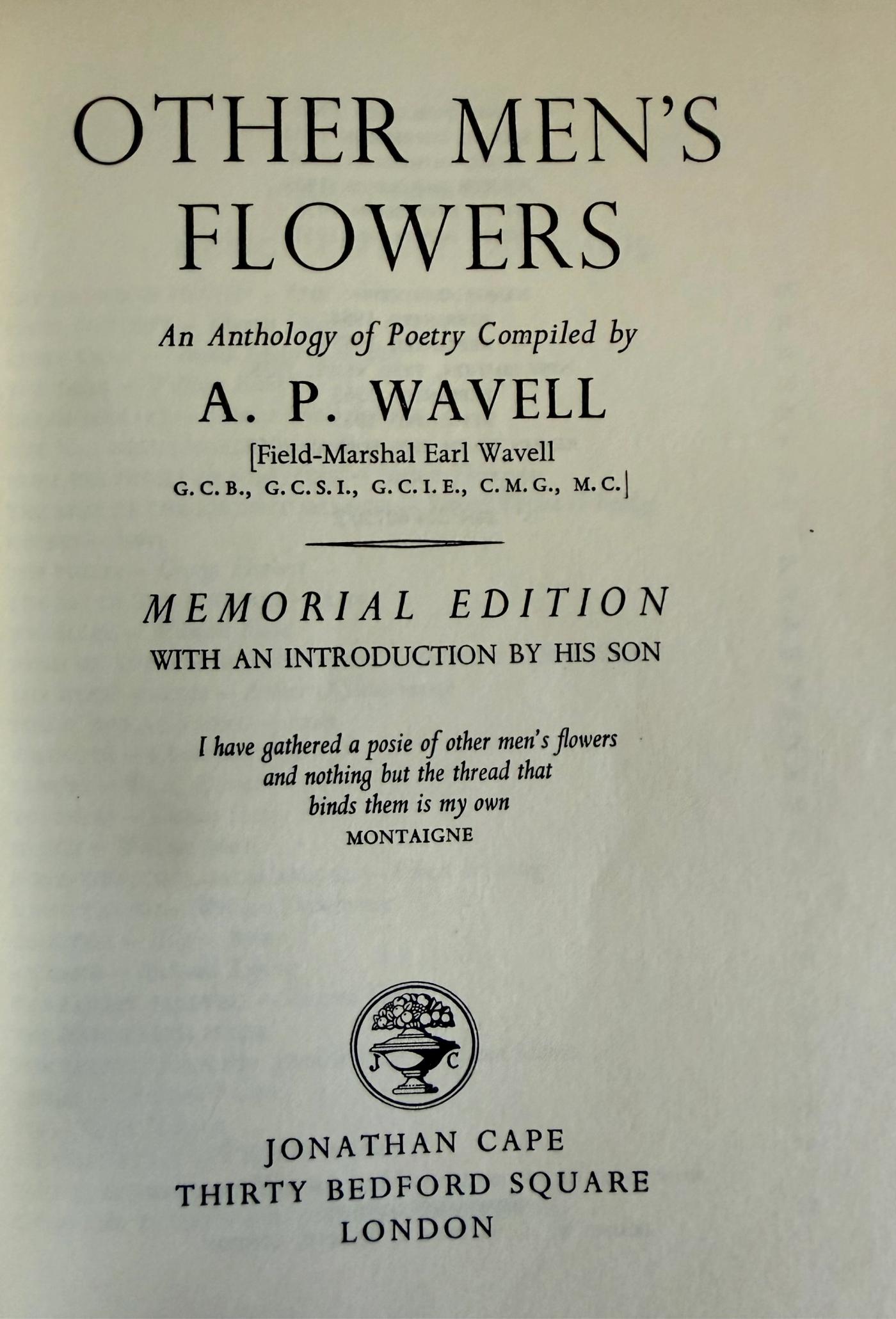 Other Men’s Flowers, finely bound for Asprey