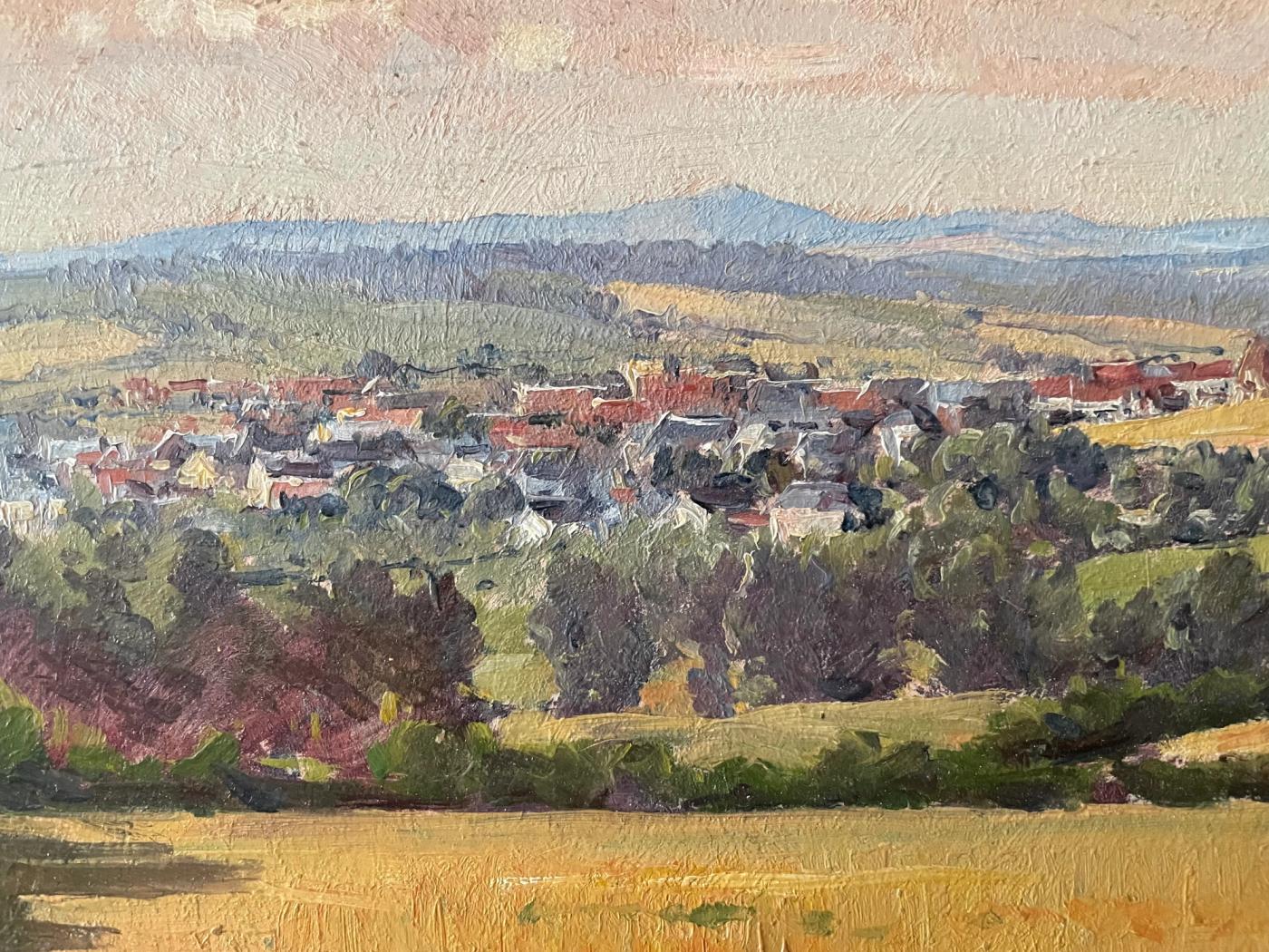 Pastoral Landscape with Village and Mountains