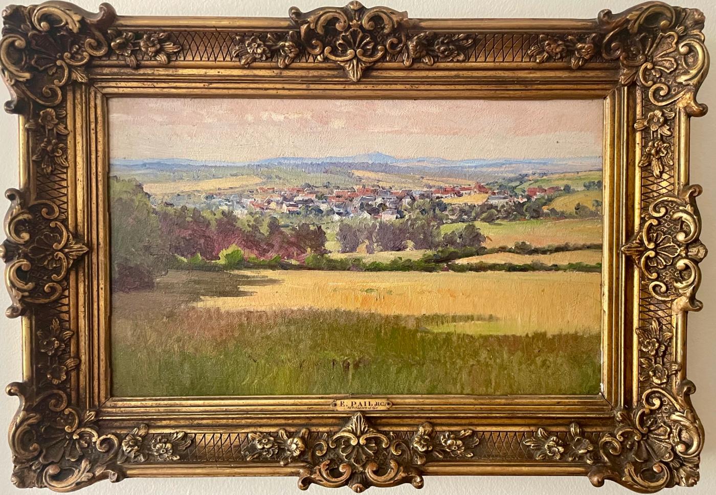 Pastoral Landscape with Village and Mountains