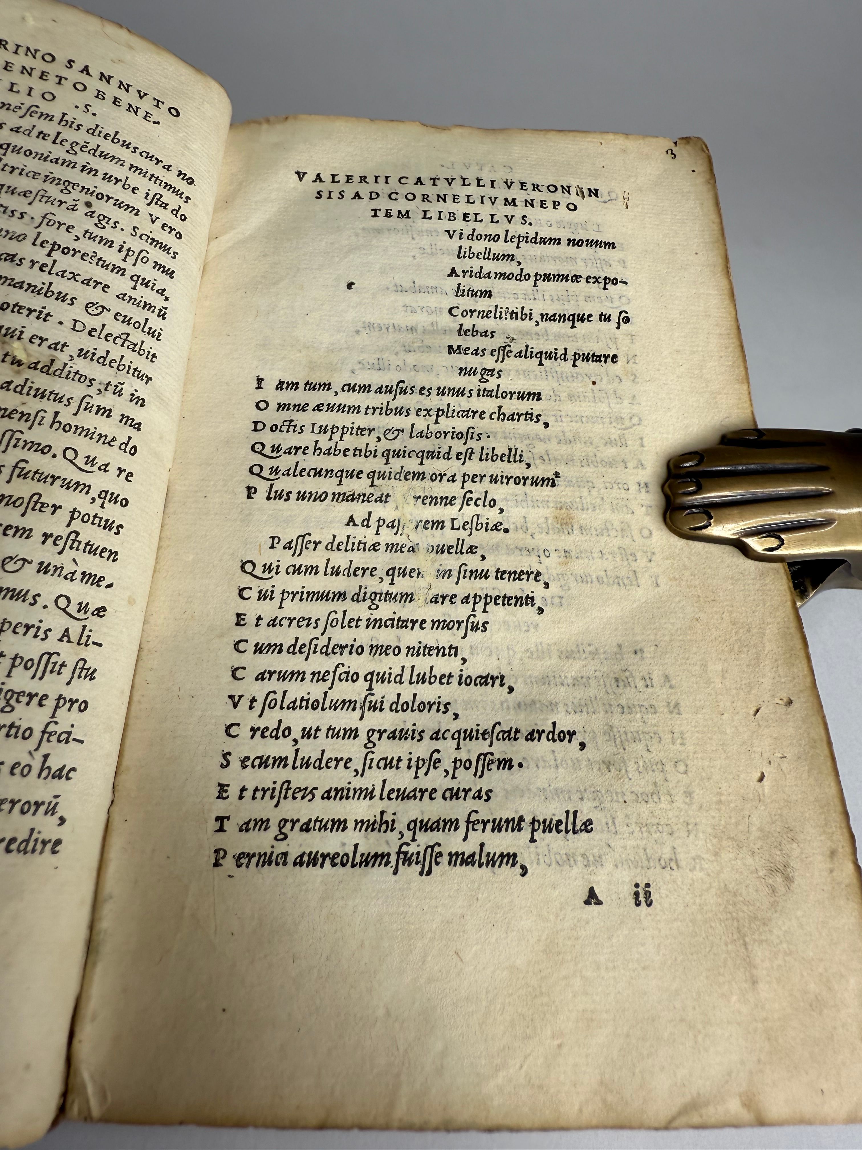 Aldus’ Catullus of 1502 in a Contemporary Renaissance Binding, view 4