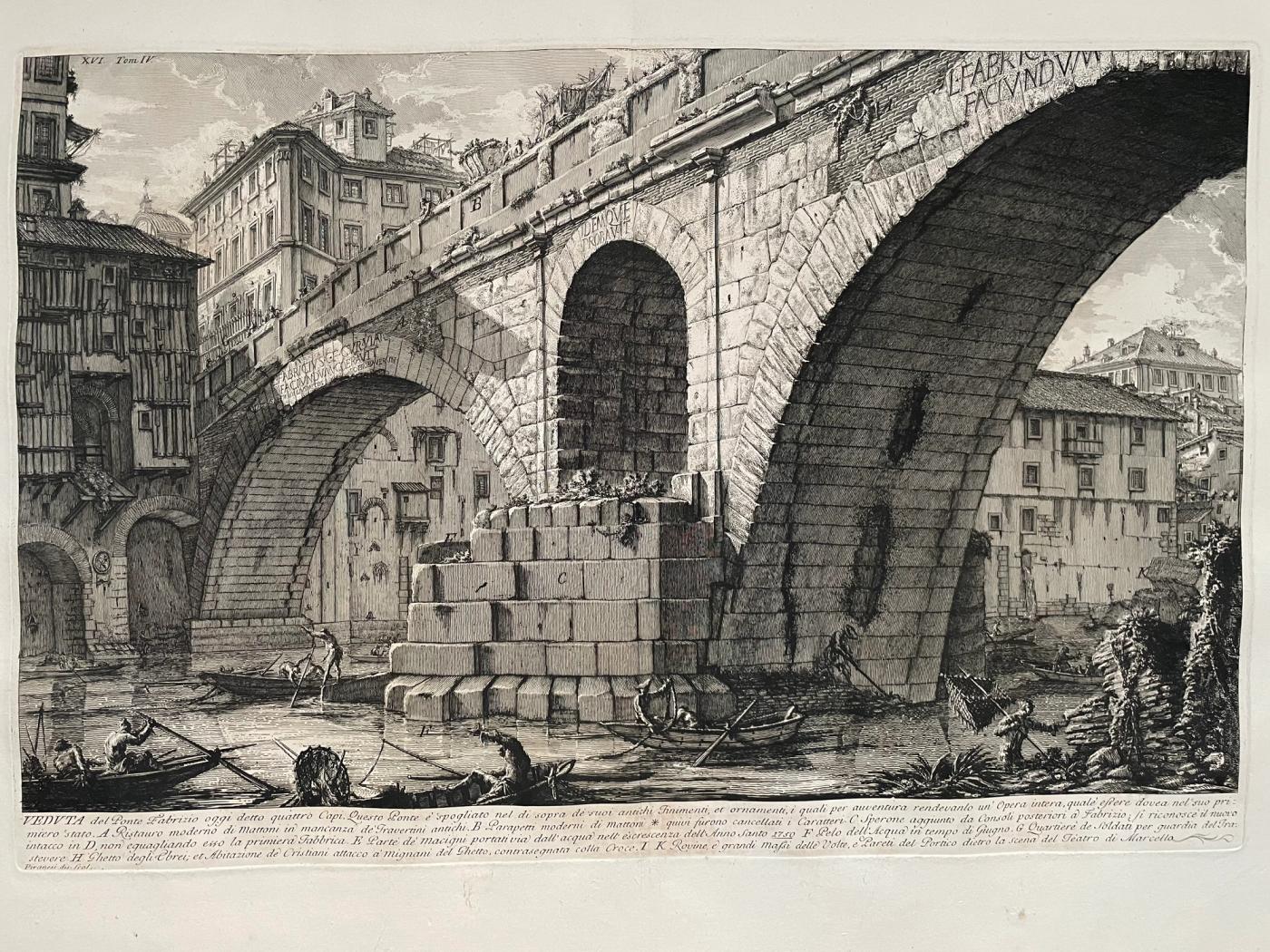 Veduta del Ponte Fabrizio (Pons Fabricius)