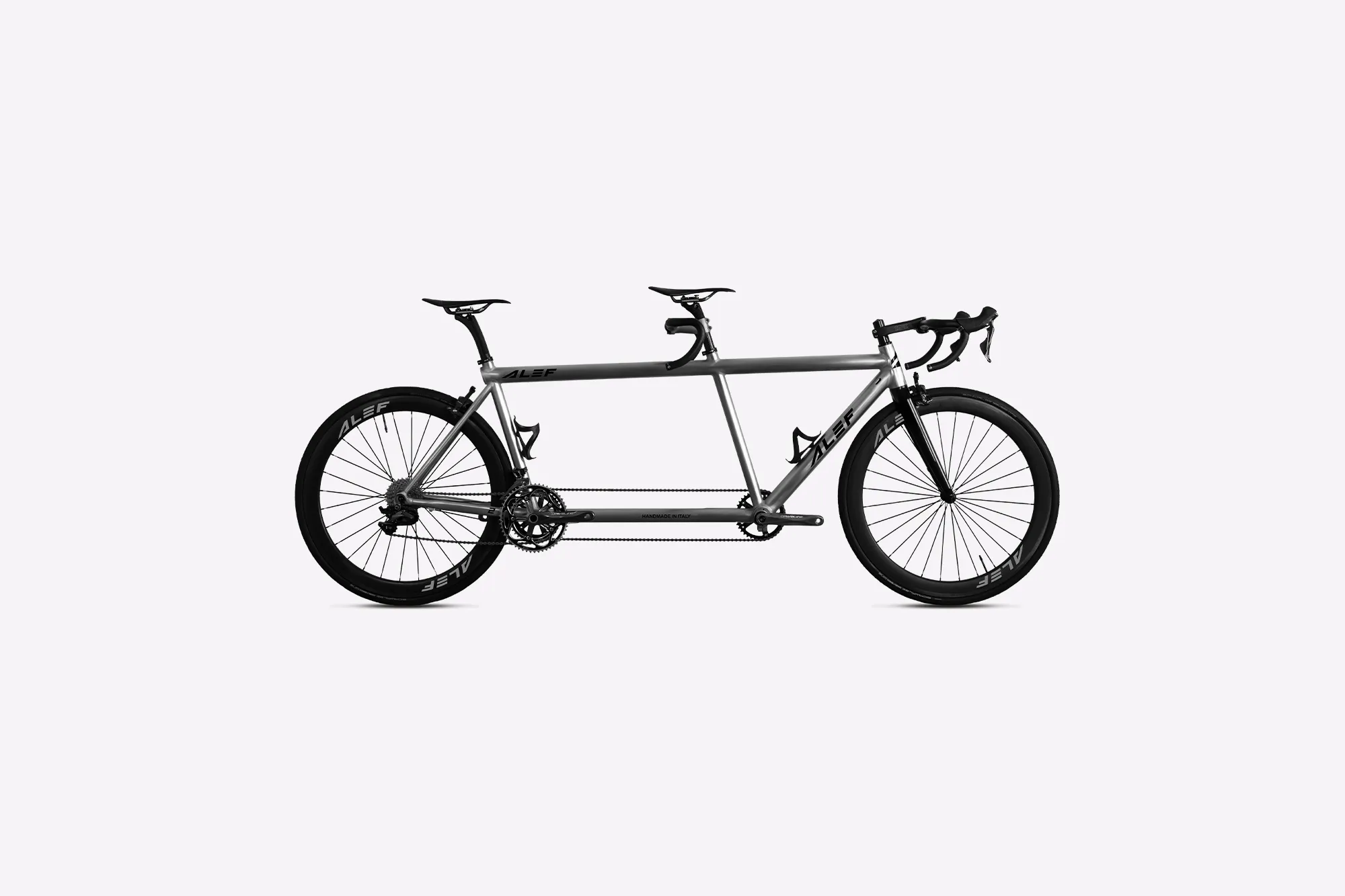 Aluminum colored race tandem - 3D render